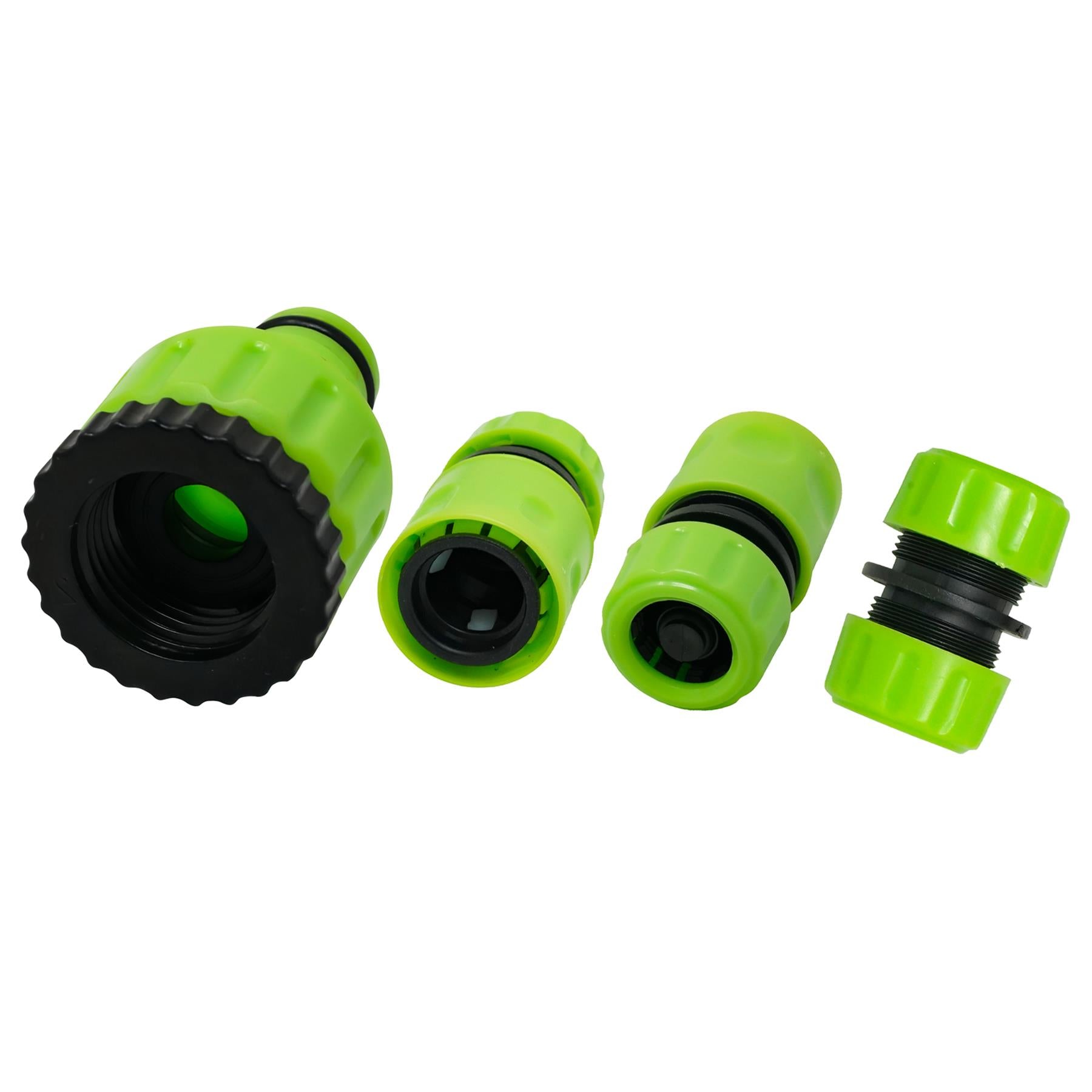 4PC Garden Hose Pipe Fitting Set Adaptor Joiner Waterstop Connectors 1/2", 3/4" By Dapetz