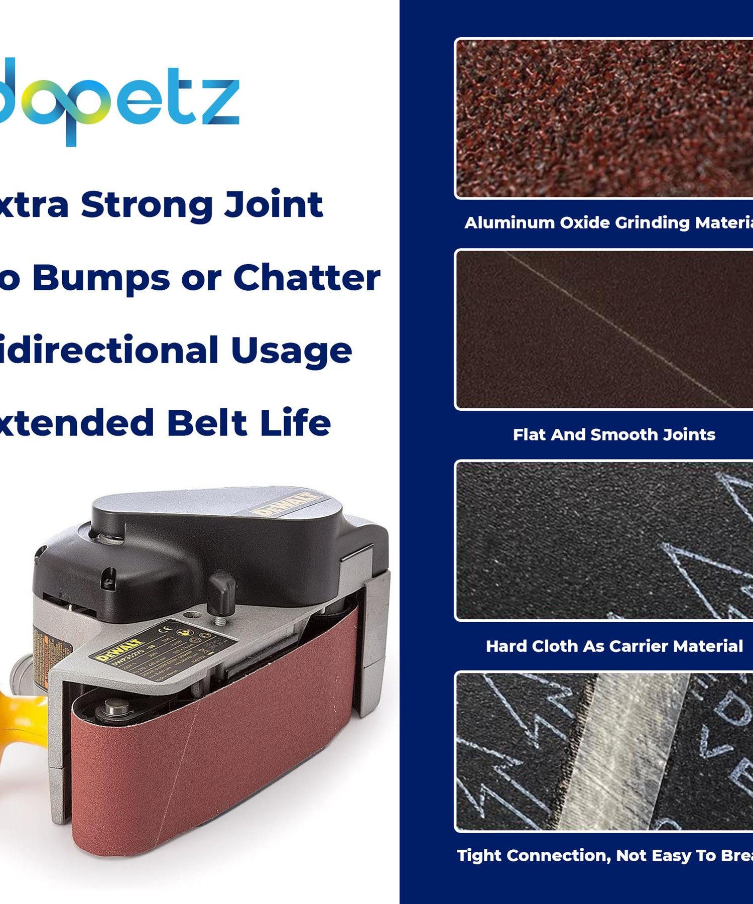 Dapetz 20X Sanding Belts 75 x 533mm 40/60/80/120 Grit Belt Sanders MAKITA / BOSCH