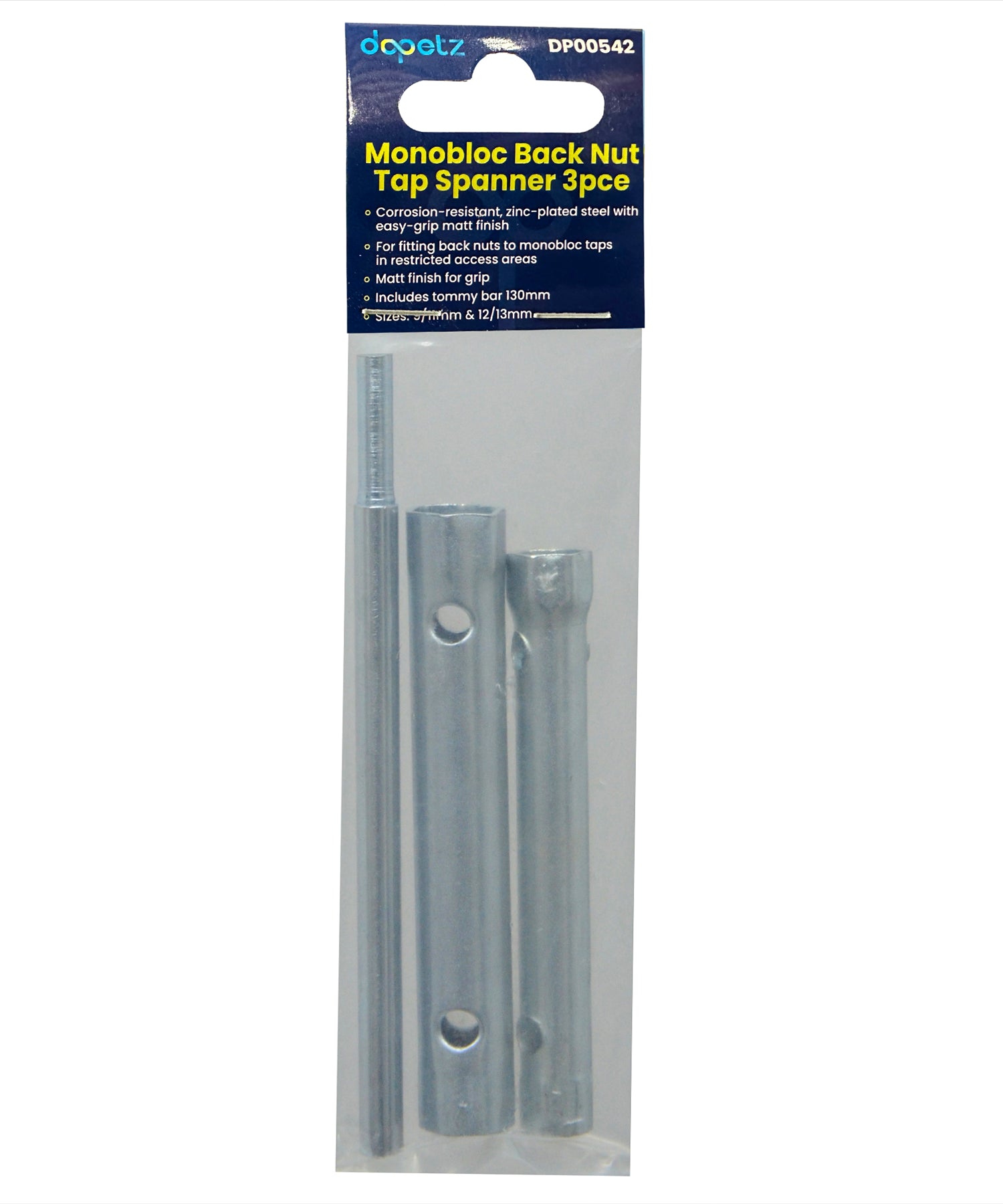 Monoblock Tap Back Nut Spanner 3 Piece Set 9mm-13mm Monoblock By Dapetz