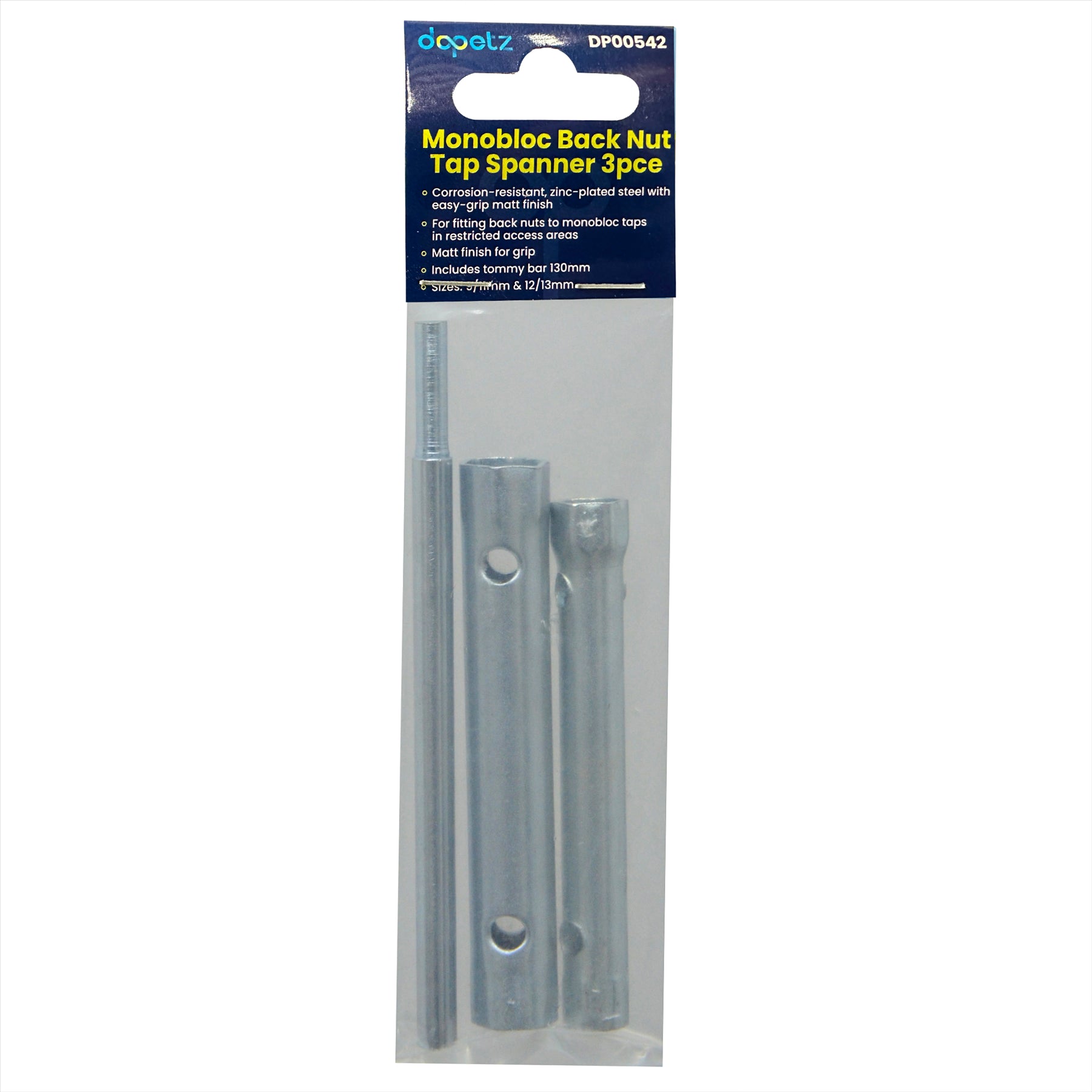 Monoblock Tap Back Nut Spanner 3 Piece Set 9mm-13mm Monoblock By Dapetz
