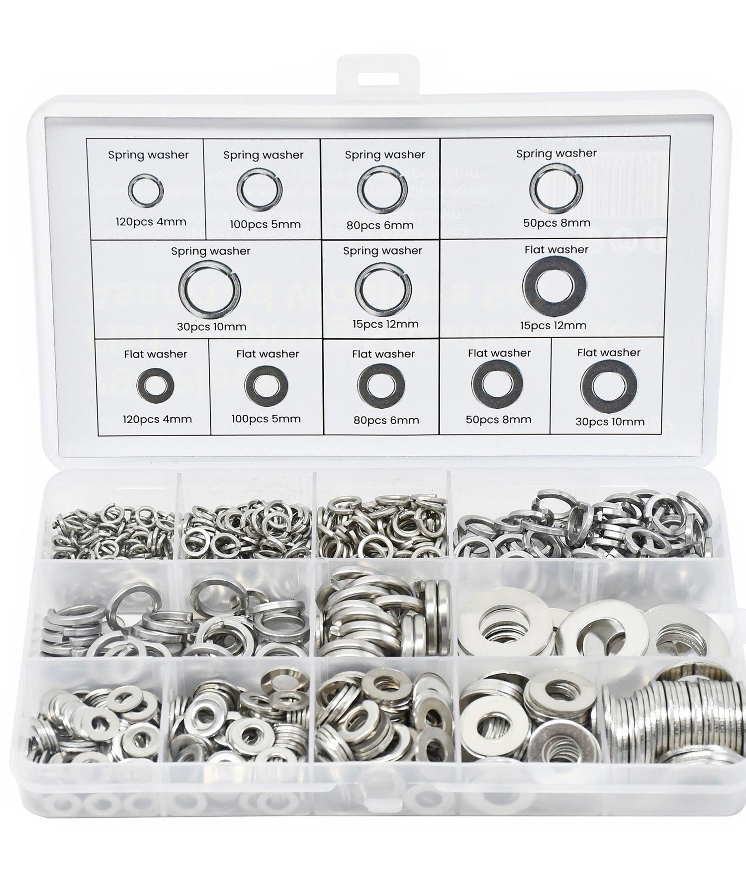 Spring Washers Stainless Steel Flat,790 Pc Assorted Set Dapetz