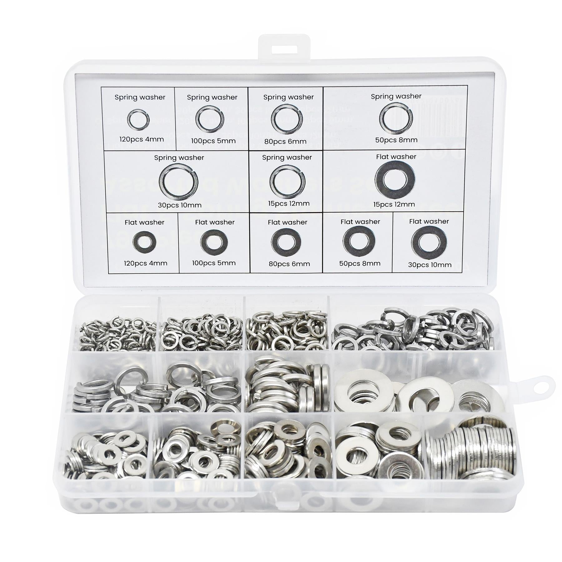 Spring Washers Stainless Steel Flat,790 Pc Assorted Set Dapetz