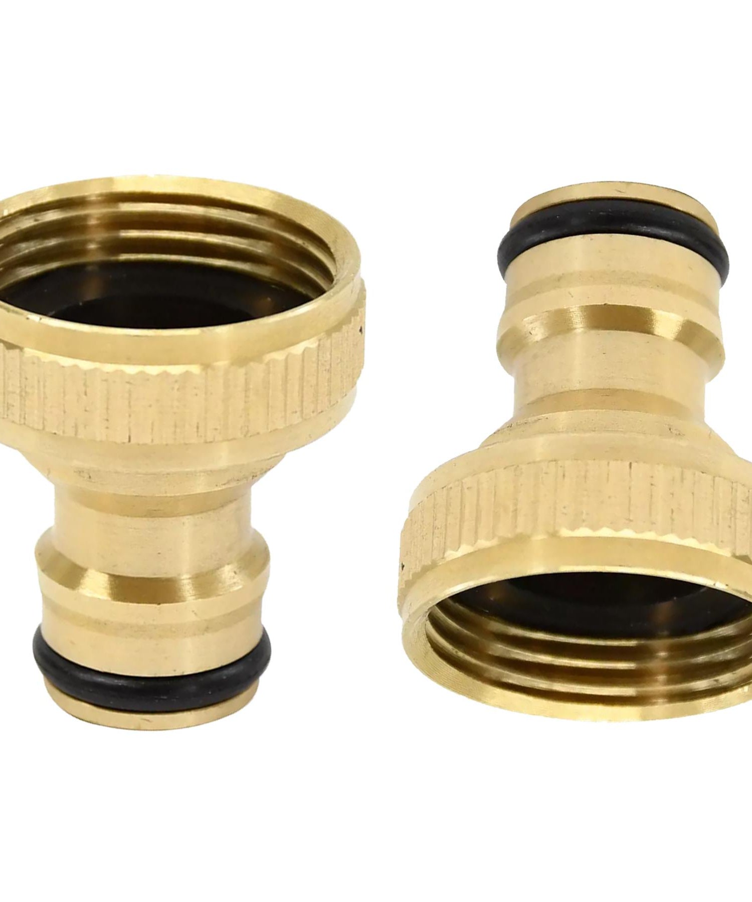 Brass Tap Connector 1/2" 3/4" Water Hose Pipe Adaptor Fitting Set Pack of 8