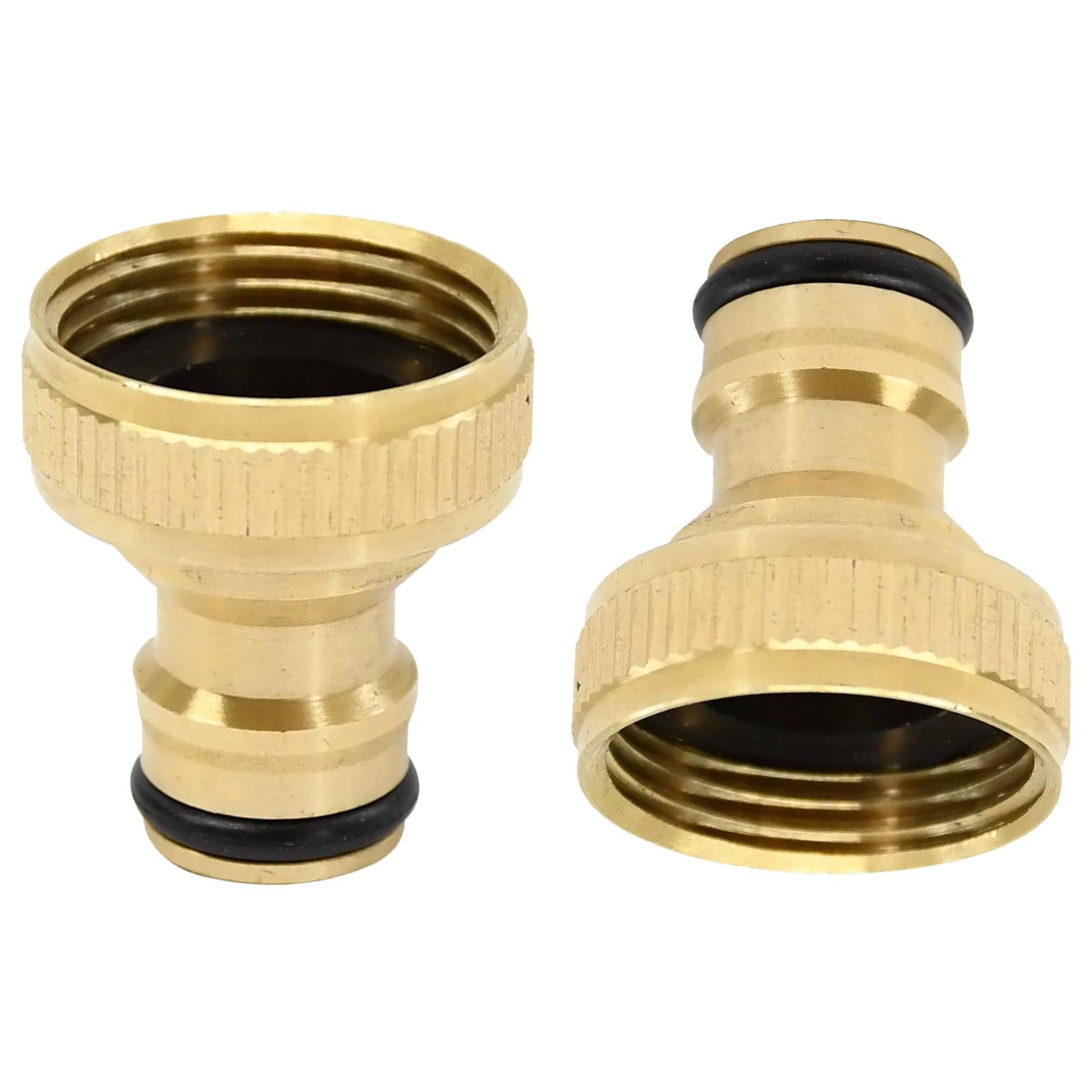 Brass Tap Connector 1/2" 3/4" Water Hose Pipe Adaptor Fitting Set Pack of 8