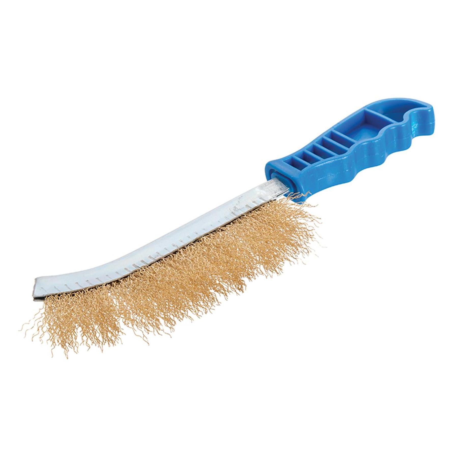 Brass Coated Hand Wire Brush With Plastic Handle . Heavy Duty DIY Tool Paint Rust Remover 35mm by Daptez