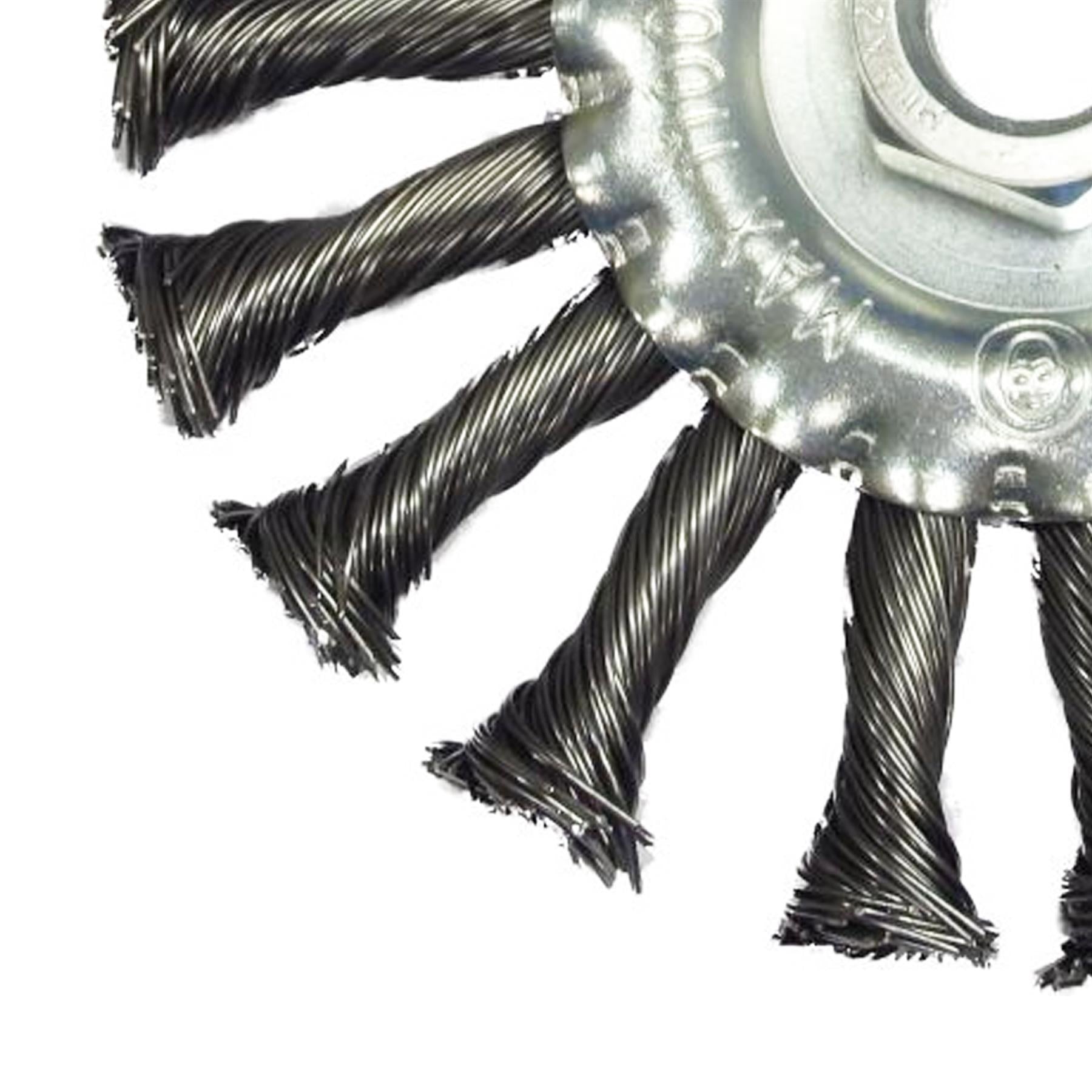 Rotary Steel Wire Brush Twist Knot Wheel Brush For Angle Grinder 115mm / 4.5" By Dapetz