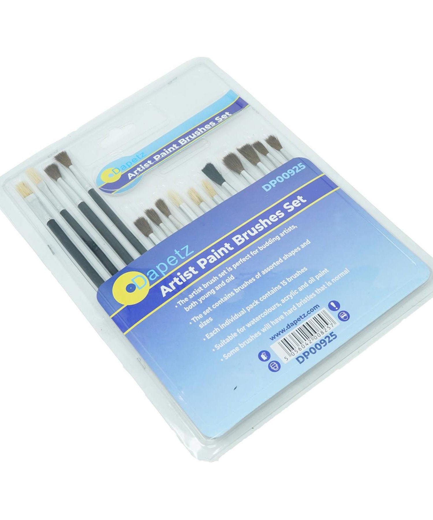 15 PCS ASSORTED ARTIST PAINT BRUSH SETS Acrylic/Oil/Watercolour Thin Thick round By Dapetz