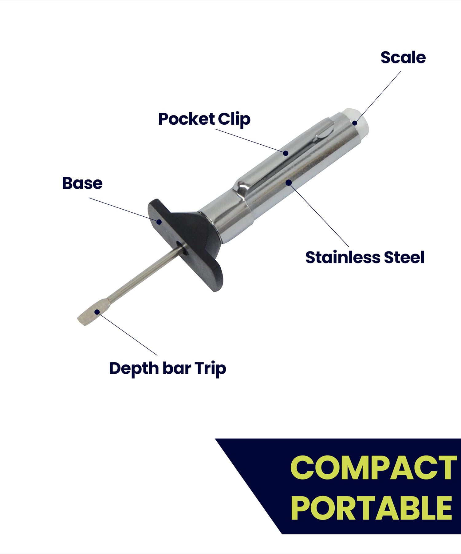 2PCS Tyre Pressure Gauge Safety Kit Include Tyre Tread Depth Gauge Stainless Steel Tyre Depth Measurement Tool For Cars Motorcycles Trucks Buses