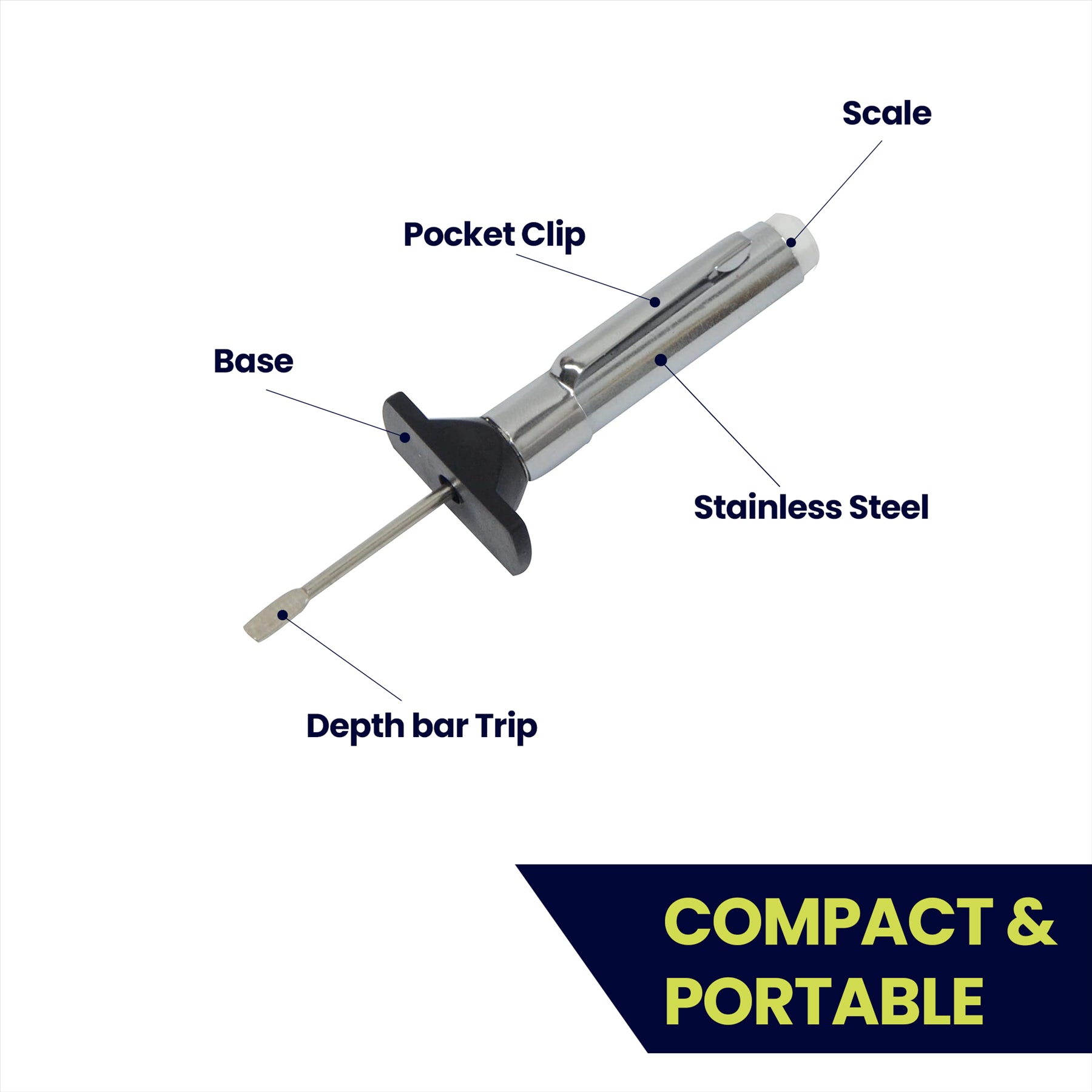 2PCS Tyre Pressure Gauge Safety Kit Include Tyre Tread Depth Gauge Stainless Steel Tyre Depth Measurement Tool For Cars Motorcycles Trucks Buses