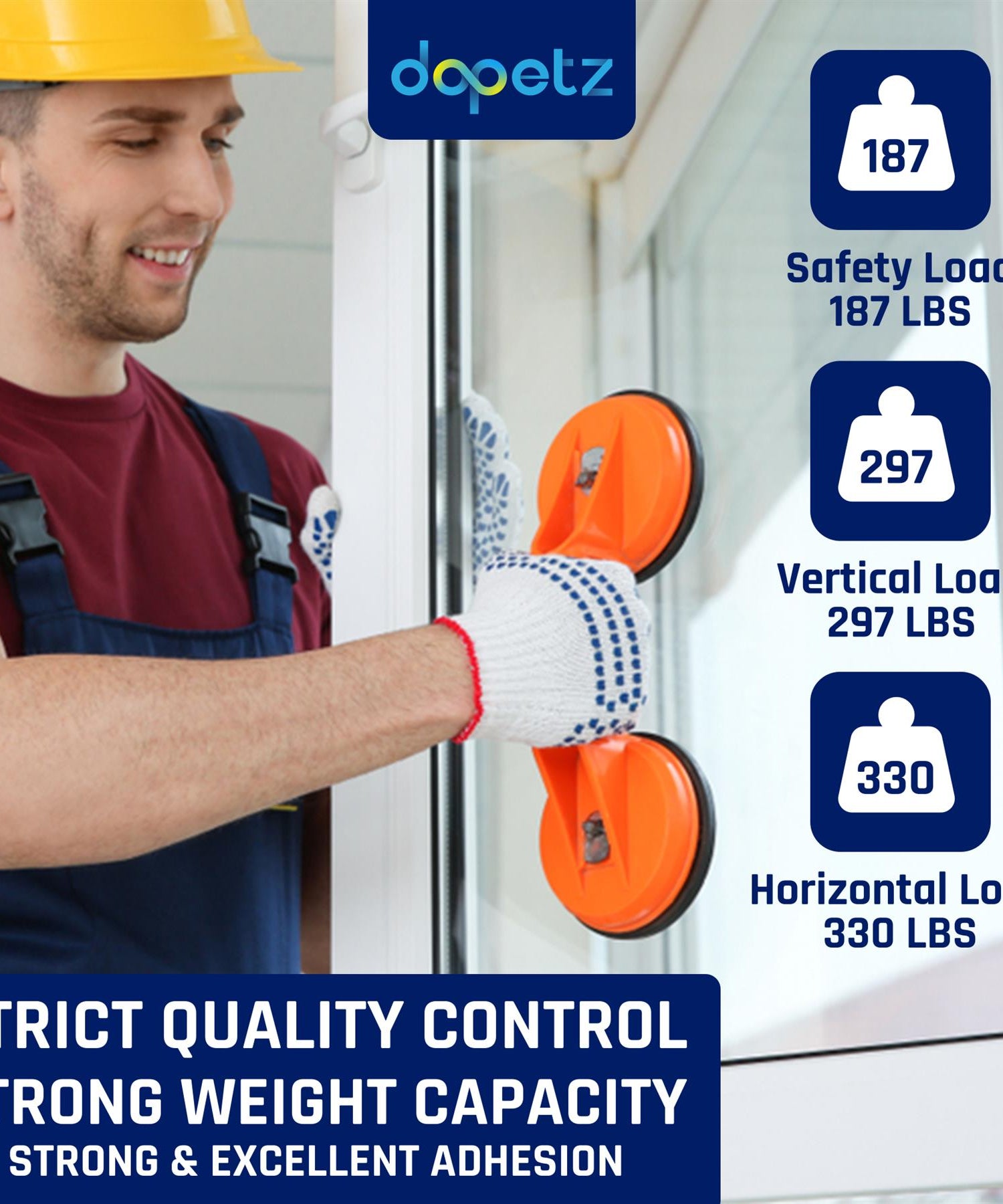 Dual Suction Cup Pad Lifter 70kg Sucker Plate Glass tile Mirror Lifter Puller by Dapetz