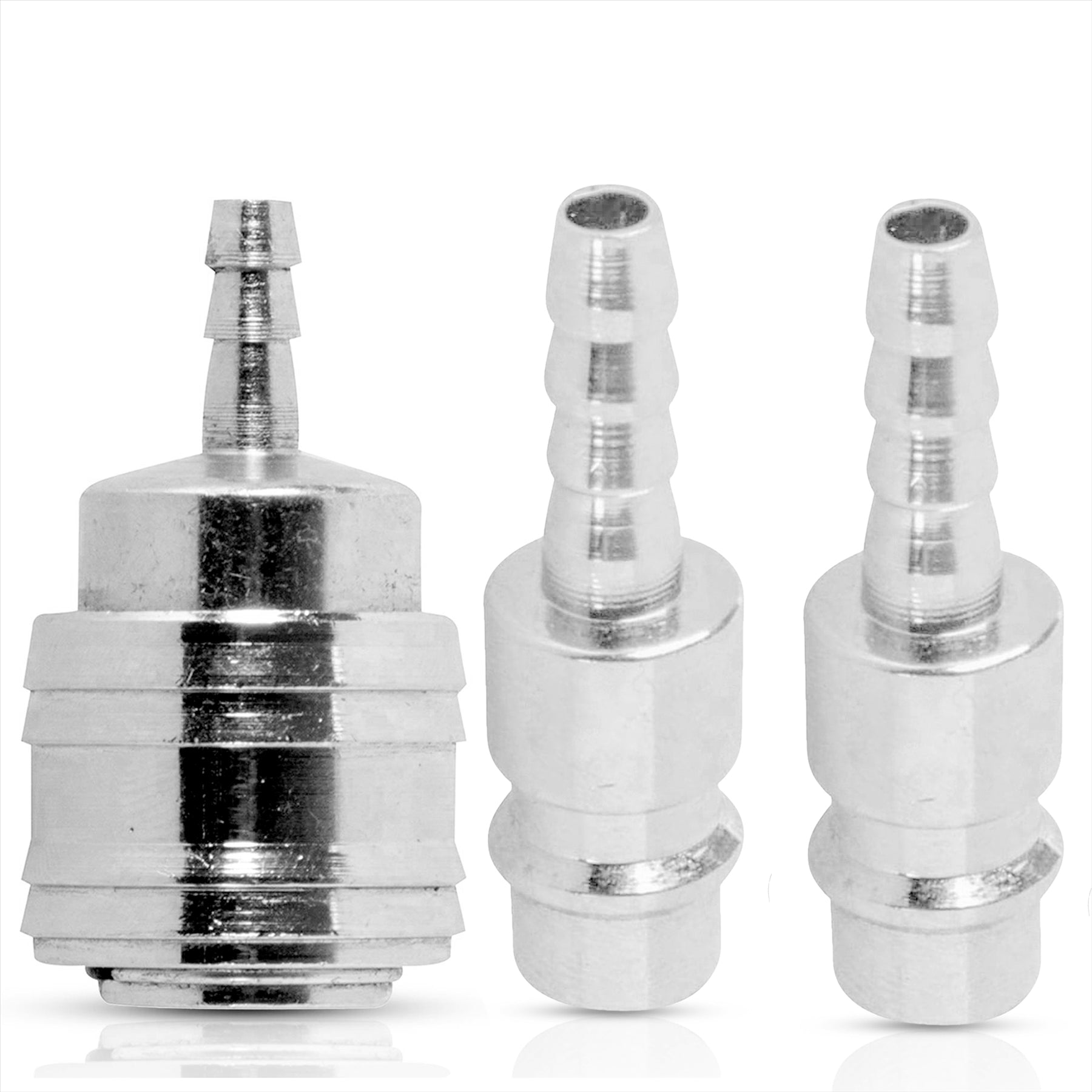 3Pc Euro Air Line Hose Fitting Connector Quick Release Coupler Barb Bayonet 6mm