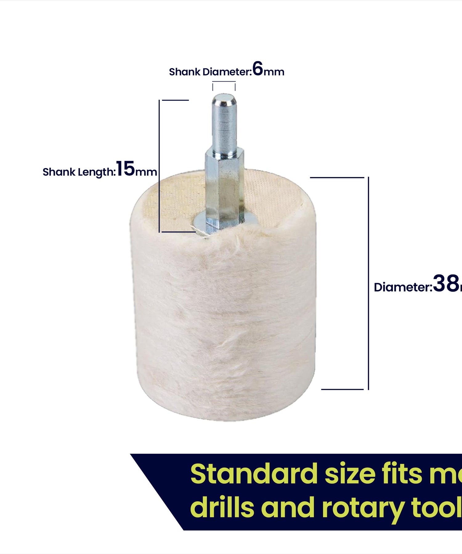 Cylinder Polishing Mops 38mm Buffing Wheels Compound Soap High Quality by Daptez