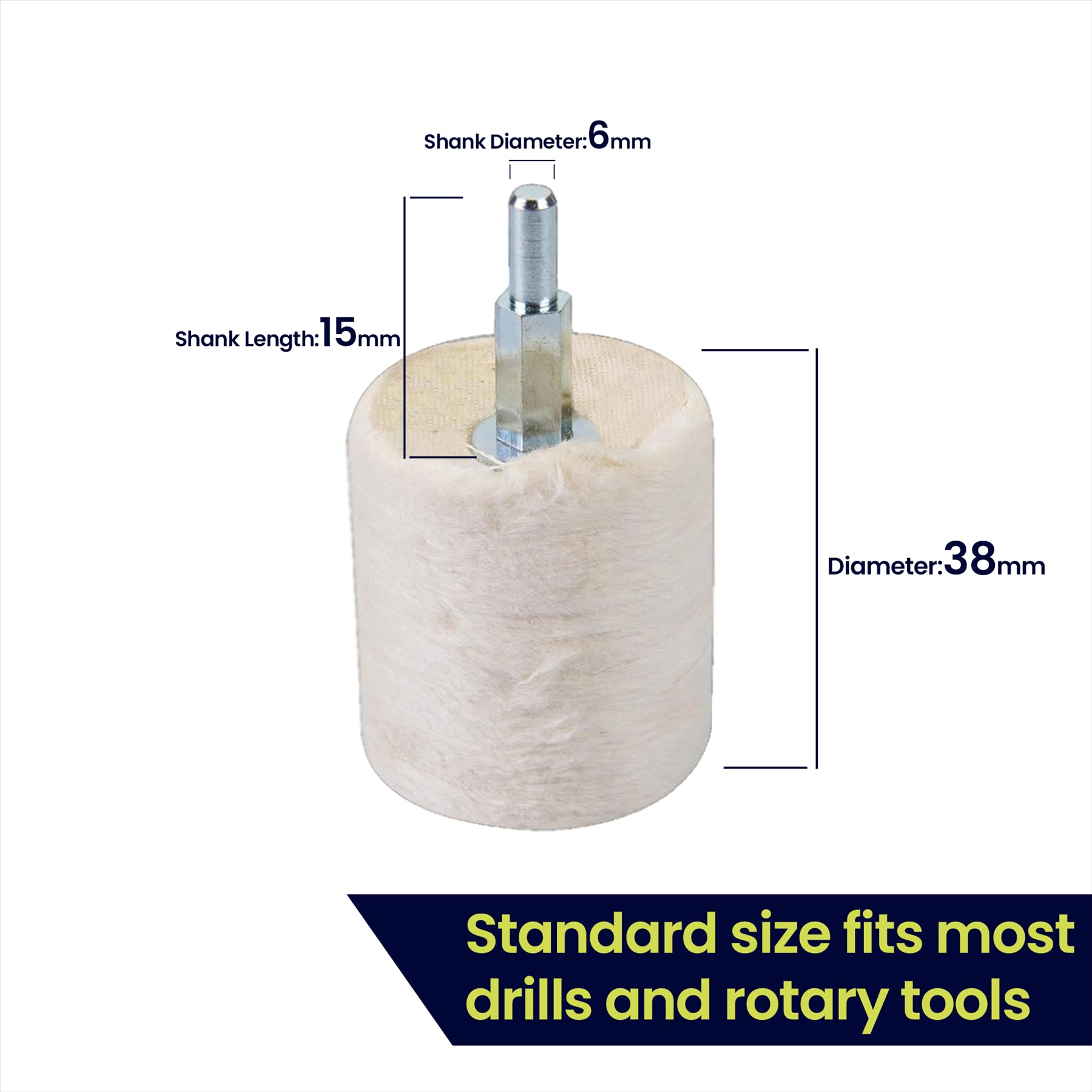 Cylinder Polishing Mops 38mm Buffing Wheels Compound Soap High Quality by Daptez