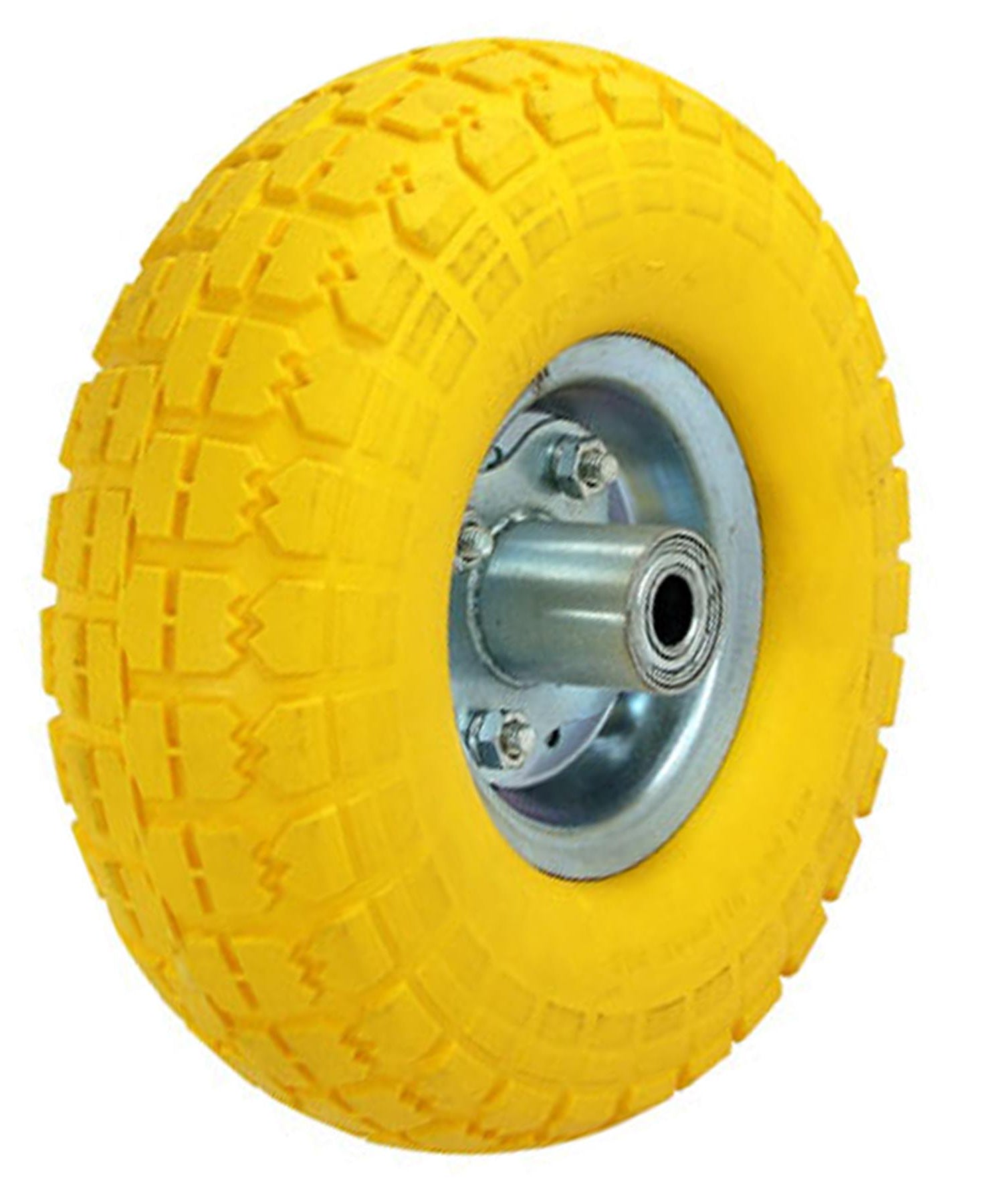 10" Yellow Puncture Burst Proof Sack Truck Trolley Wheel & Axle by Dapetz