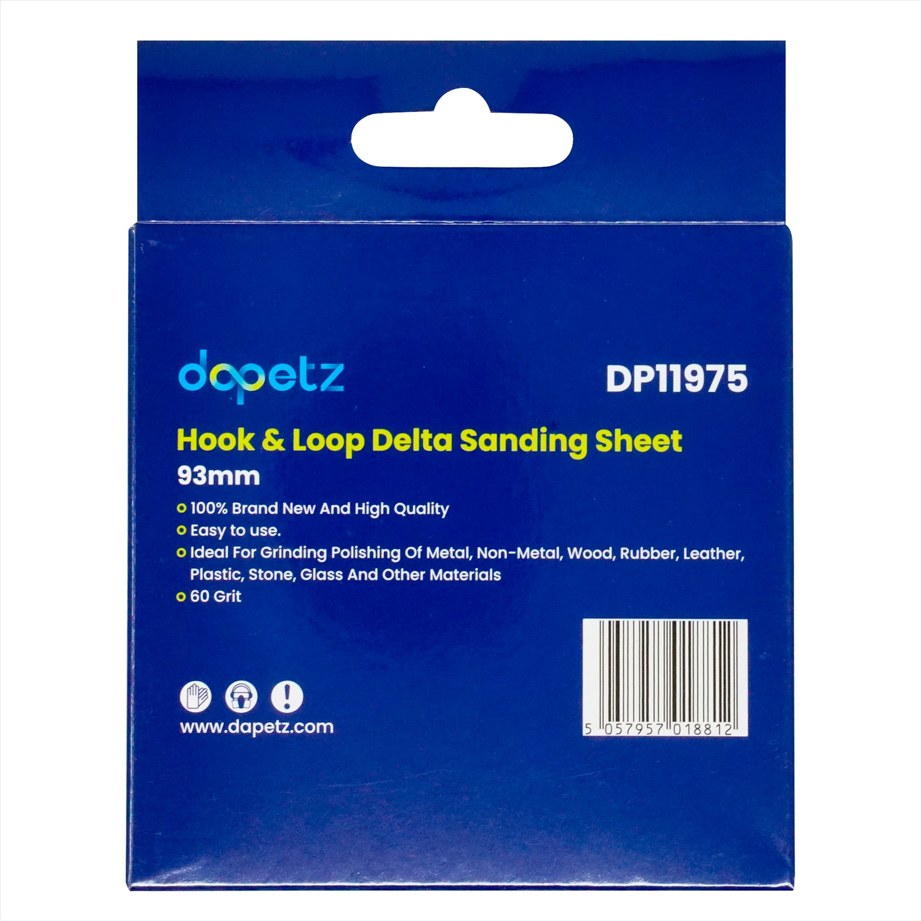 Dapetz Mouse Sanding Sheet 60 Grit Sandpaper Detail Palm Sander Pad 93mm (Pack of 5)