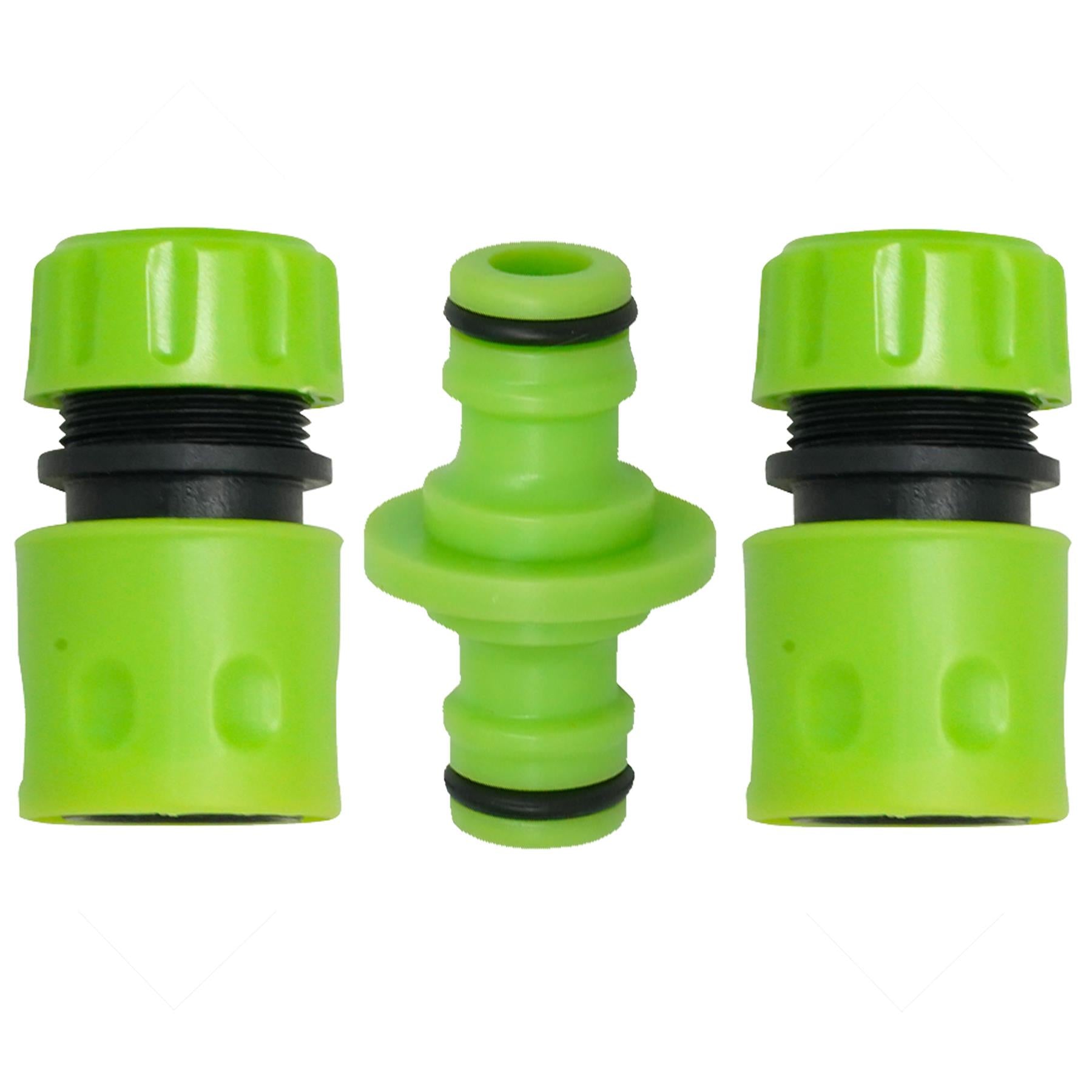 3PCs Hose Pipe Connector Set 1/2" Universal Garden Water Tap Adaptor Fittings