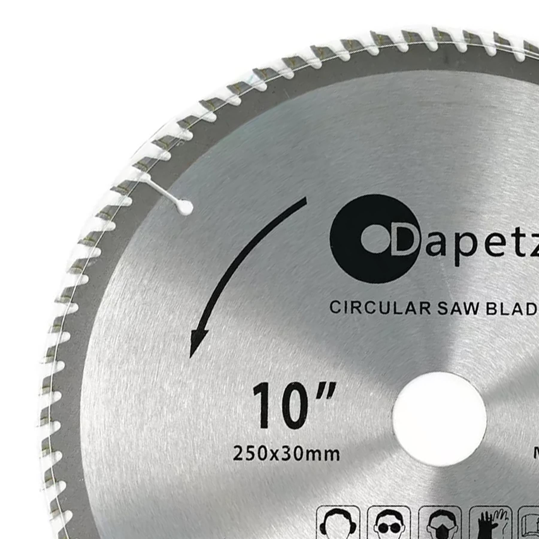 Circular Saw Blade 30mm Bore 25mm 20mm 16mm Rings Mitre 10" 80T Fine Cut 250mm by Daptez