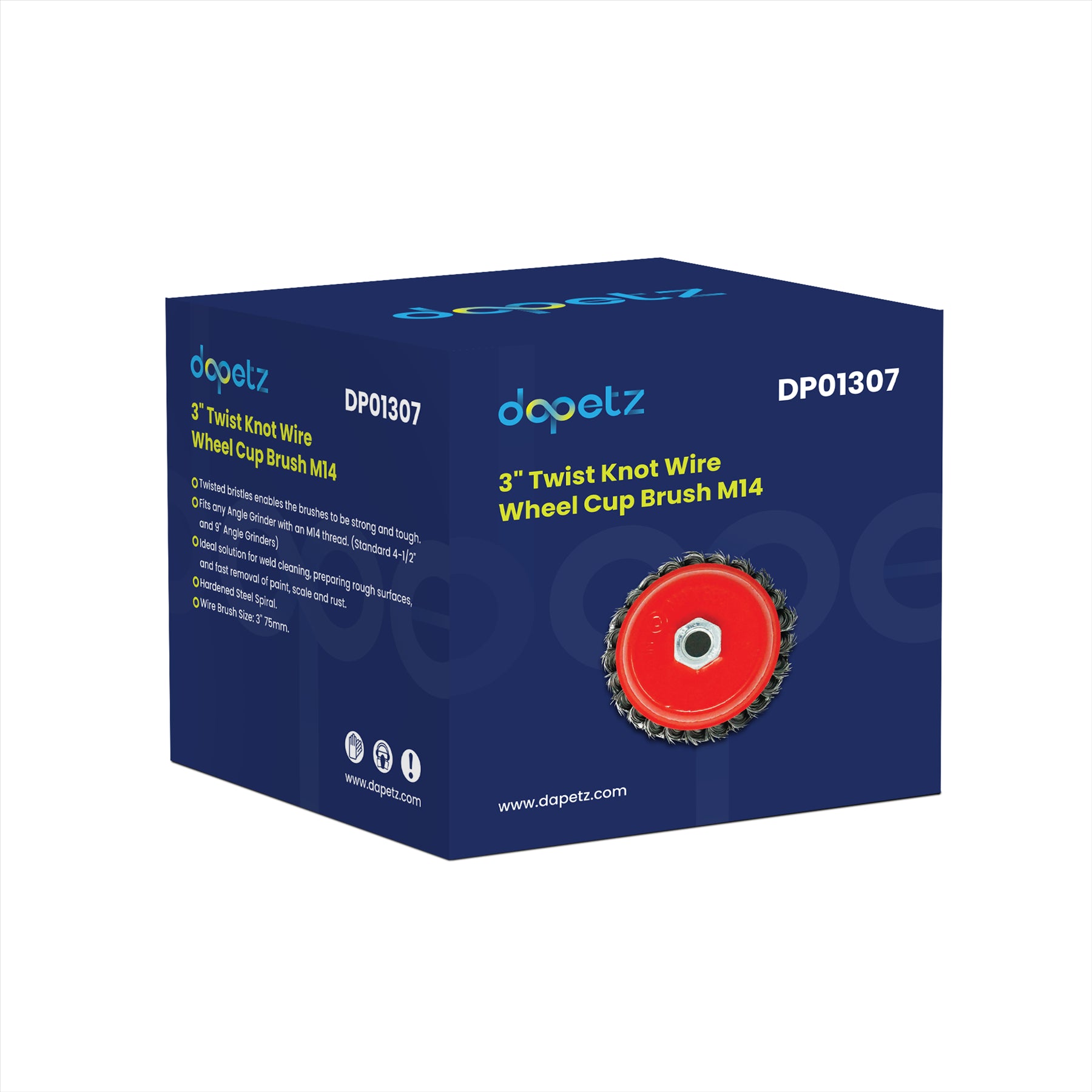 Twist Knot Wire Wheel Cup Brush 3" M14 for 4.5" 115mm 9" Angle Grinder