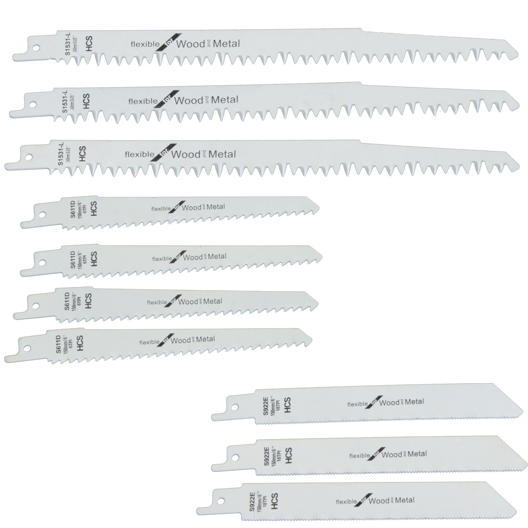 20x Reciprocating Saw Blades Wood Bi-Metal for Bosch Dewalt Makita 5,6,18 TPI  by Dapetz