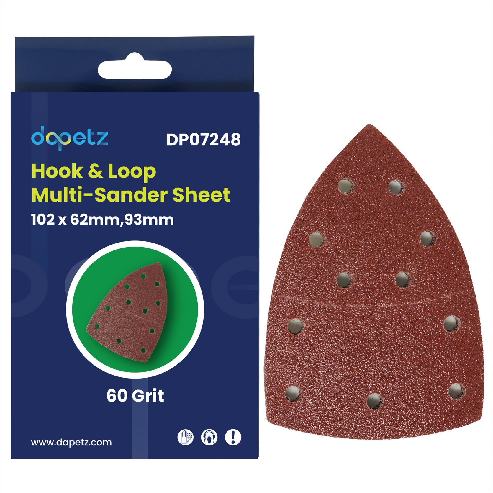 10PCS Abrasive Sanding Sheets For Bosch PSM 100A Detail Palm Sander 60 Grit By Dapetz