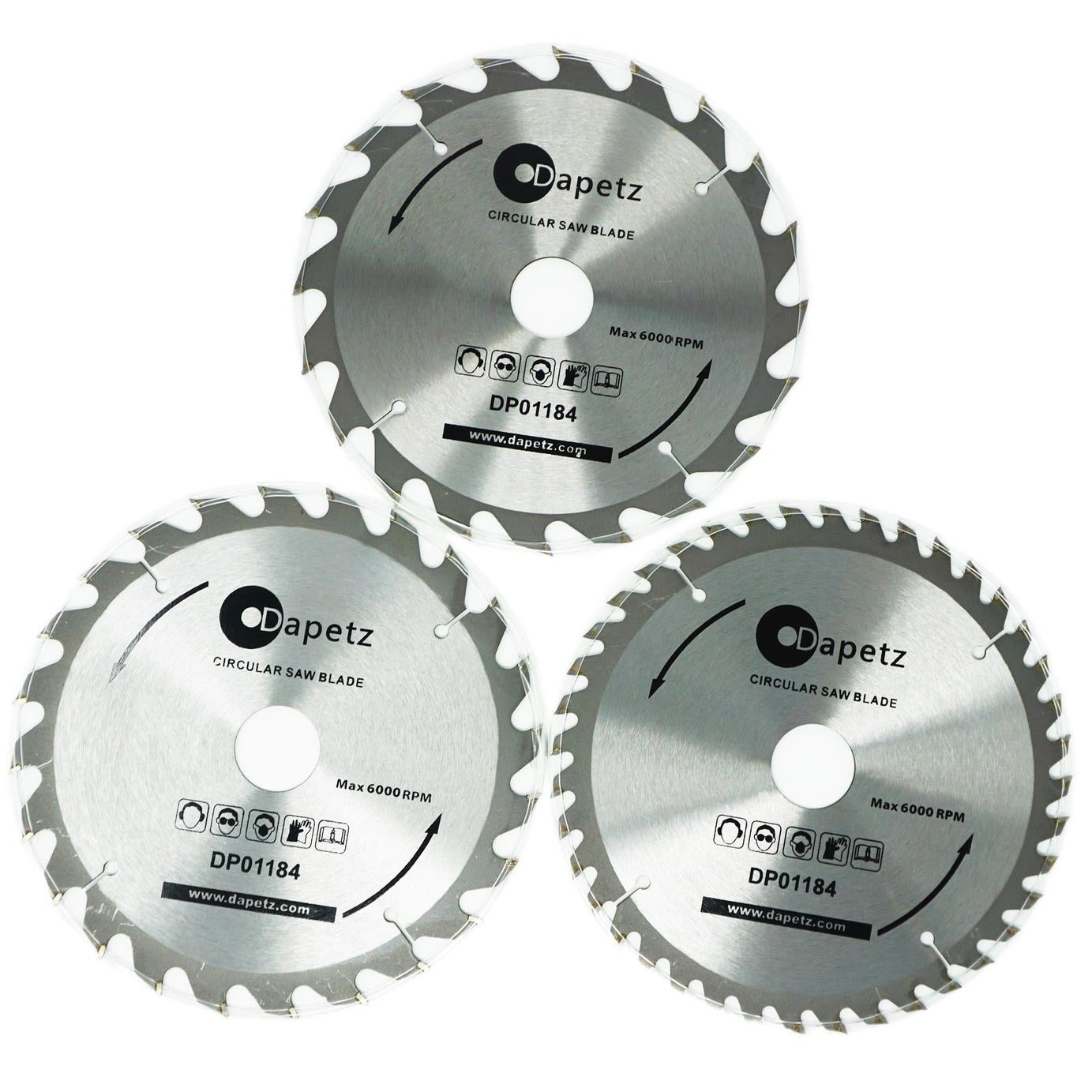 3 Piece TCT Circular Saw Blade Set 235 x 30 - 25, 16mm Rings