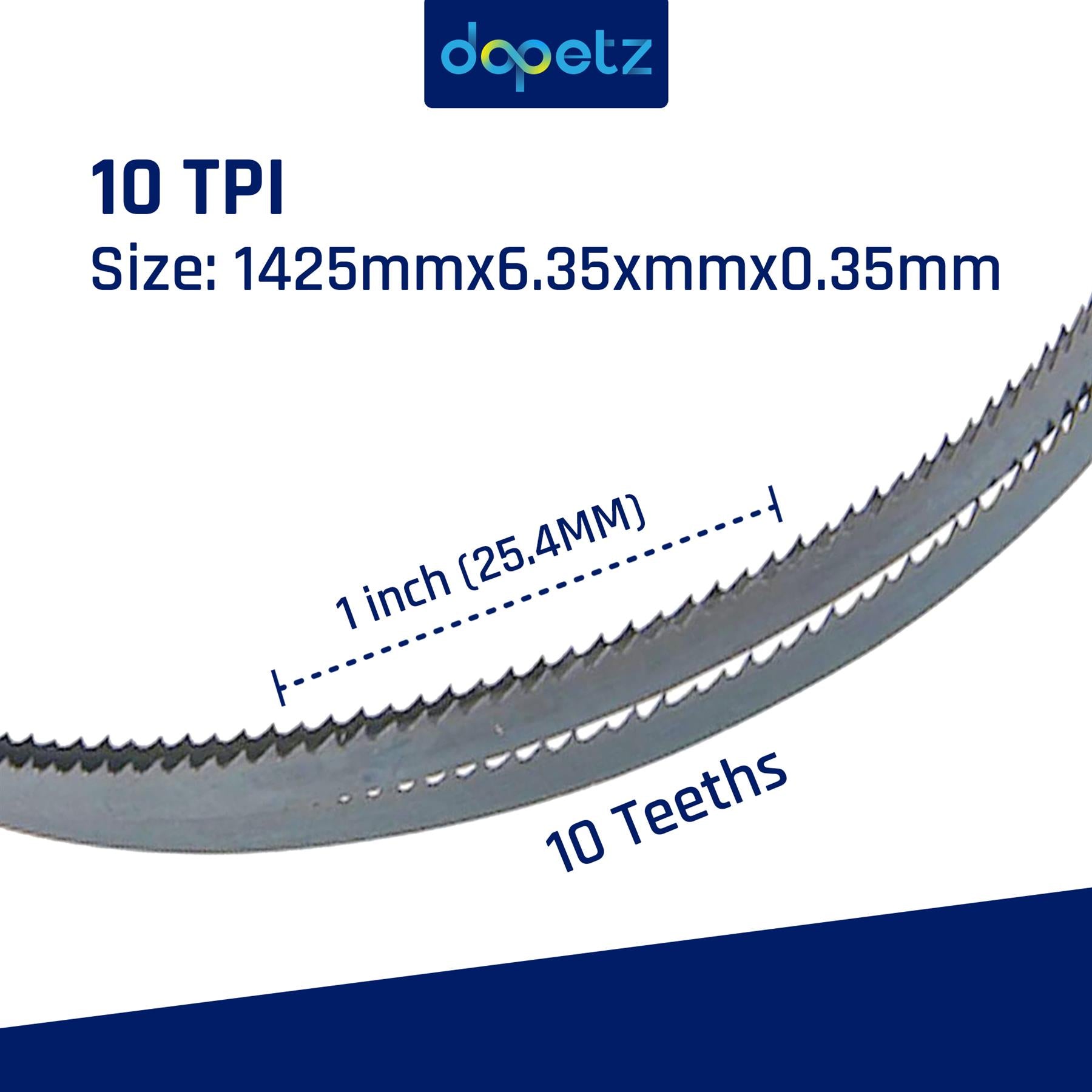 (Pack of 4 ) Bandsaw Blades 10 Tpi For Cutting Metal Plastic Wood 1425mm (56") by Daptez