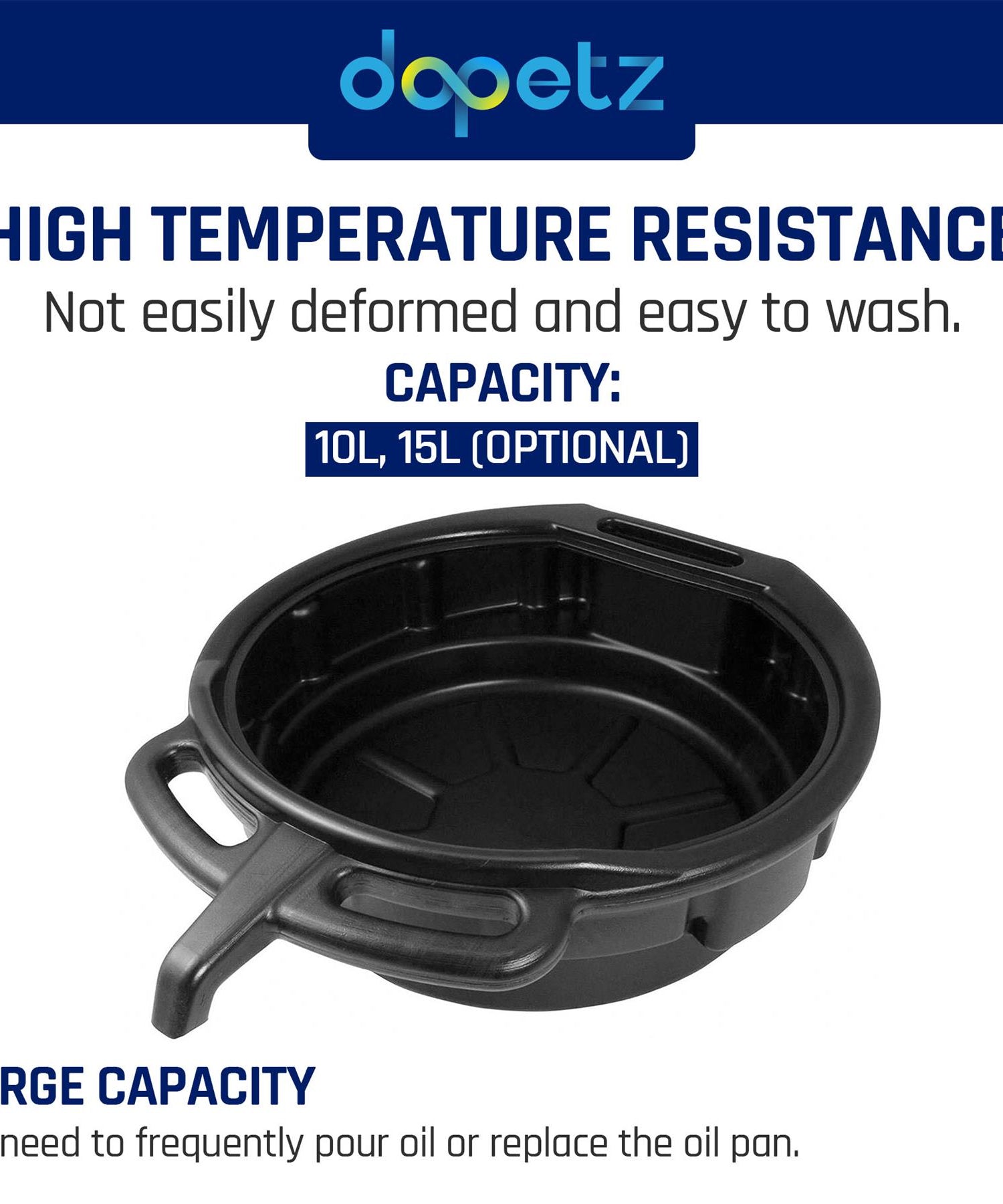 16 Litre Oil Drain Pan Engine Gear Fluid Water Tray Car Van Bike Garage Tool By Dapetz