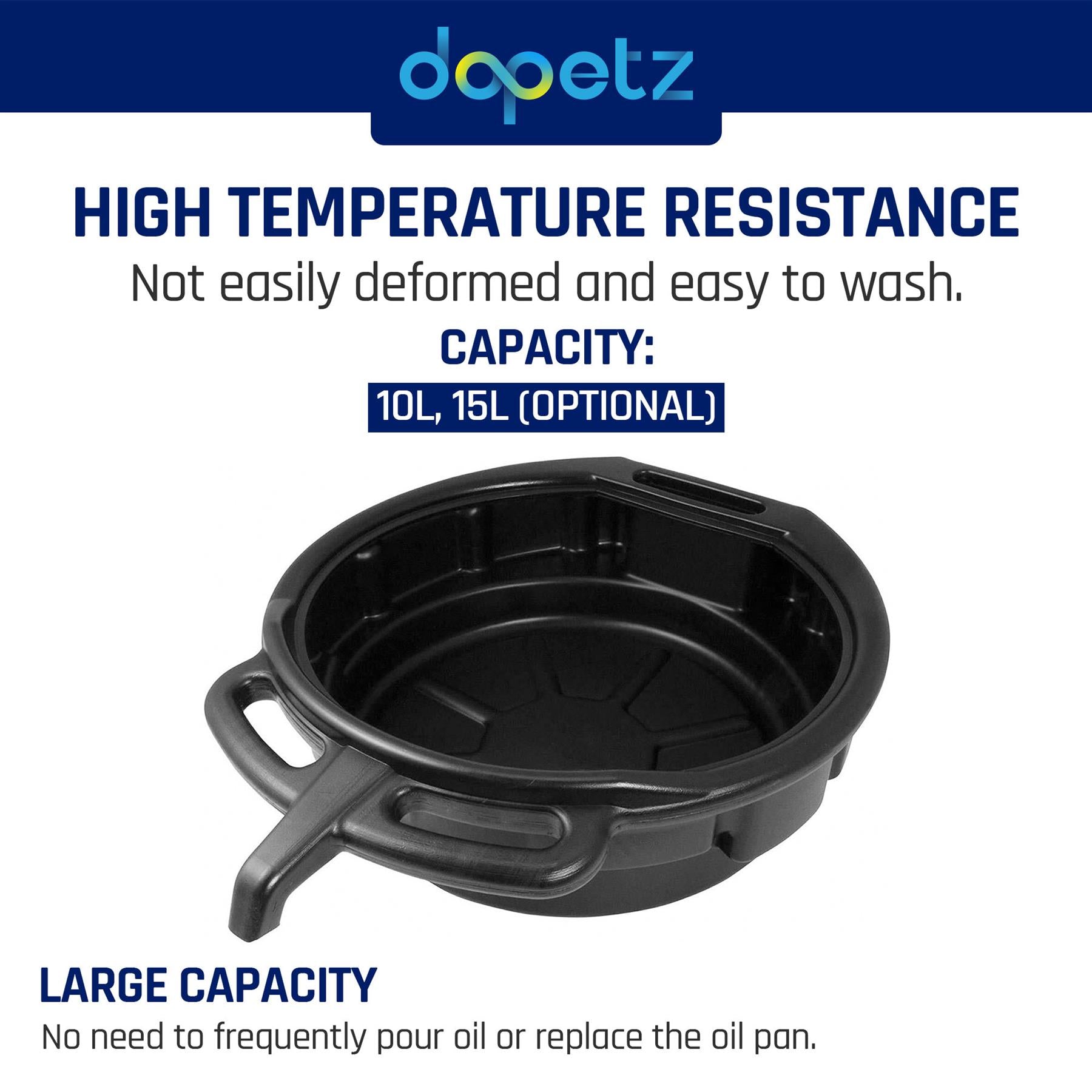 16 Litre Oil Drain Pan Engine Gear Fluid Water Tray Car Van Bike Garage Tool By Dapetz