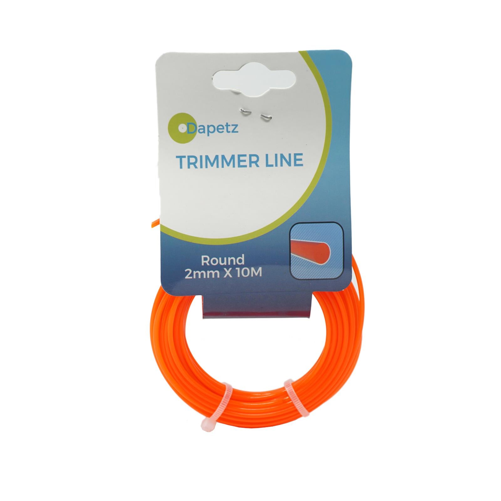 Round Strimmer Cord Line Wire String Nylon Petrol Trimmer 10m x 2mm by Dapetz