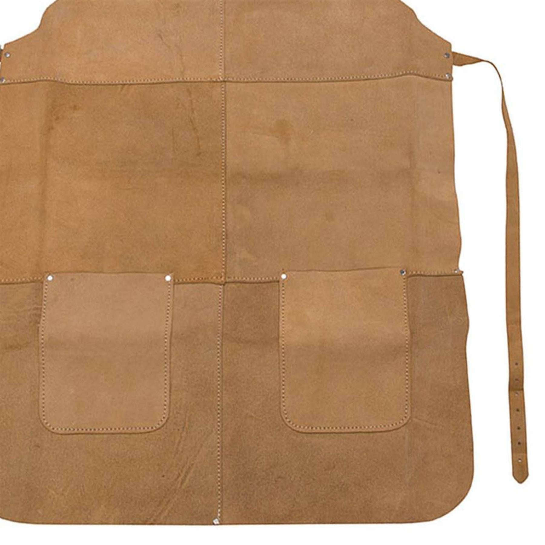 Apron & Gauntlets Gloves Leather Welders Welding Heavy Duty Leather Brown Red By Dapetz