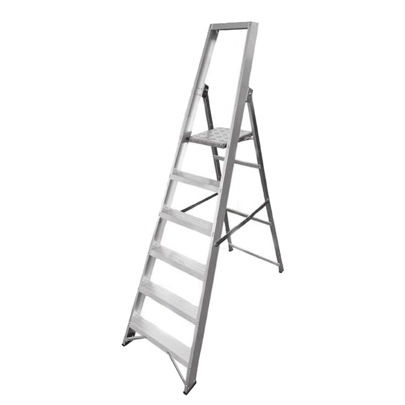 Dapetz Aluminium 7 Tread Platform Step Ladder 2.33m, Heavy Duty, Made In Uk