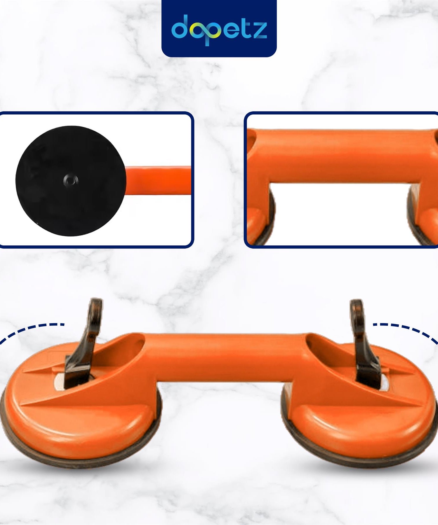 Dual Suction Cup Pad Lifter 70kg Sucker Plate Glass tile Mirror Lifter Puller by Dapetz