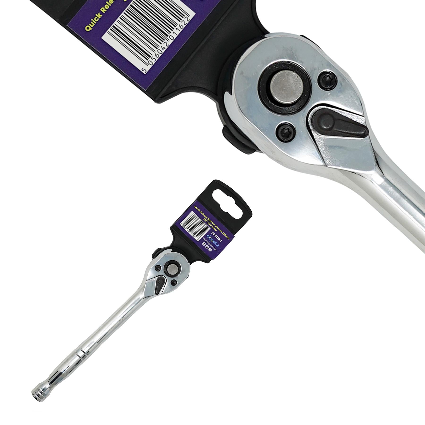 Quick Release Ratchet Wrench 200mm 3/8" Inch Drive With Warranty Crv By Dapetz