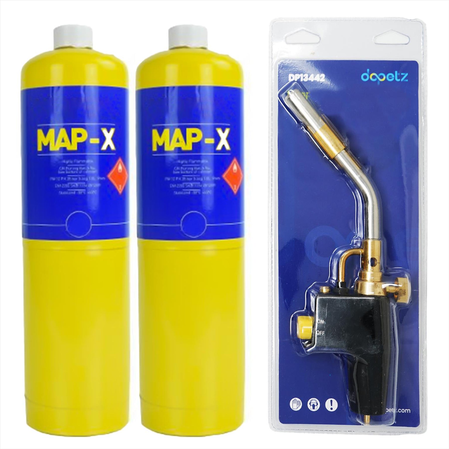 MAPP Propane Torch Multi Purpose + 2 Mapp-PRO gas cylinder