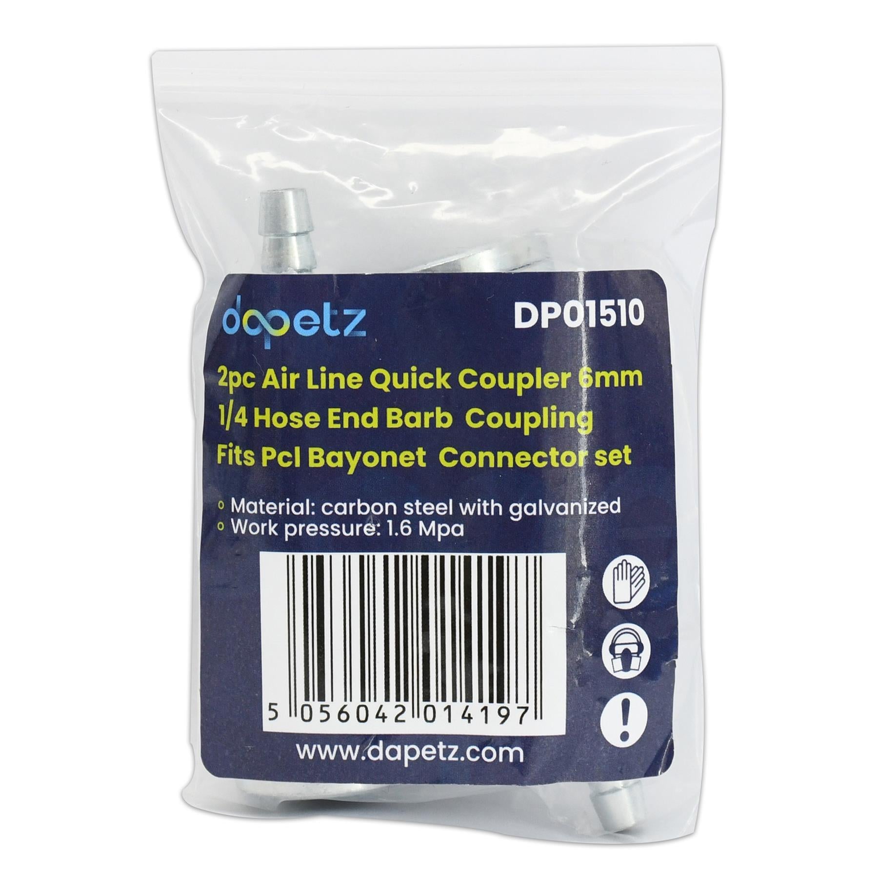 Air Line Fitting Quick Release For PCL Vertex Compressor Air Hose End  6mm 2PC