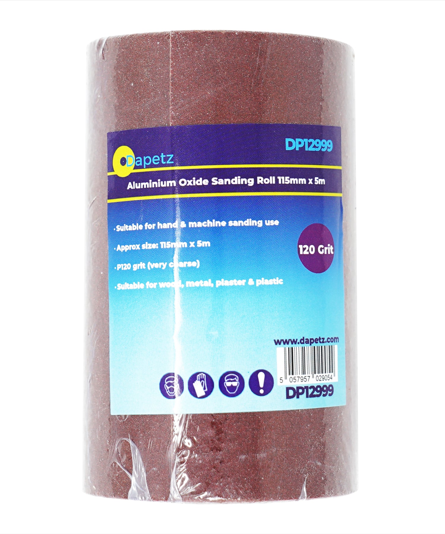 ALUMINIUM OXIDE SANDING ROLL 115mm 5m RED GRIT 120 by Daptez