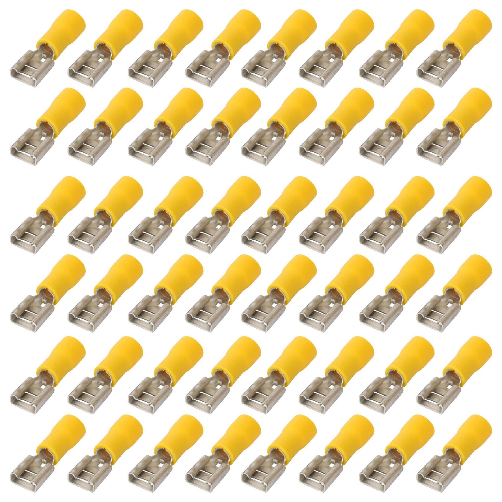 100Pcs Semi- Insulated Female Yellow Terminals Crimp Connector Electrical Terminal, By Dapetz