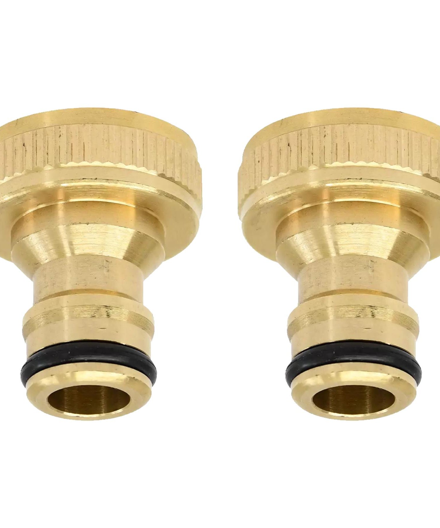 2x Brass Hose Tap Connector 3/4" Threaded Garden Water Pipe Adaptor Fitting By Dapetz