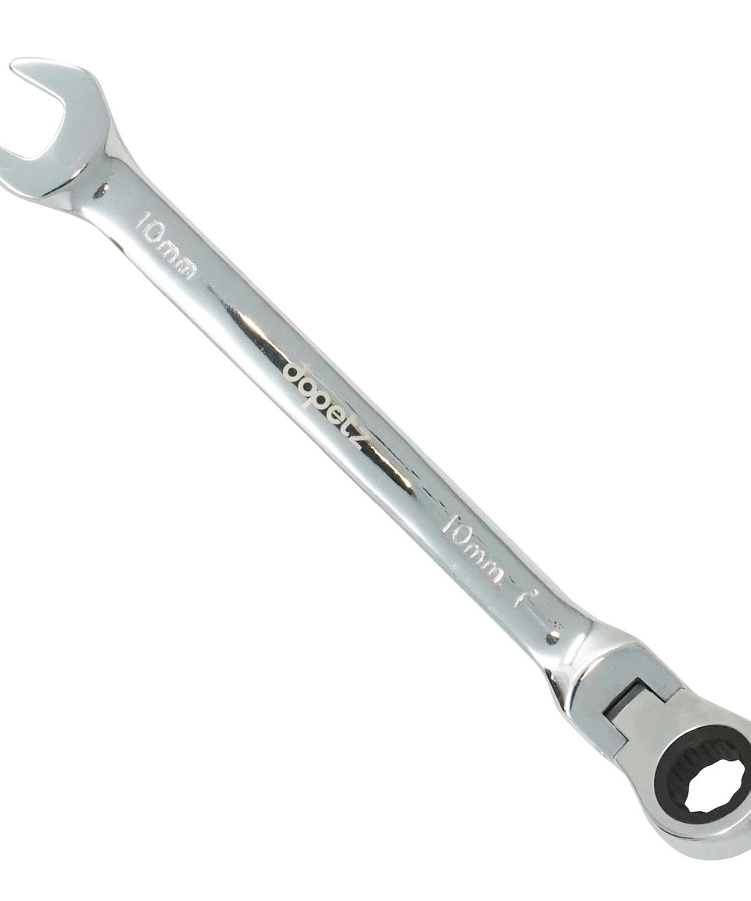 10mm Flexible Head Ratchet Metric Spanner Open End & Ring Chrome Plated for Corrosion Resistance By Dapetz