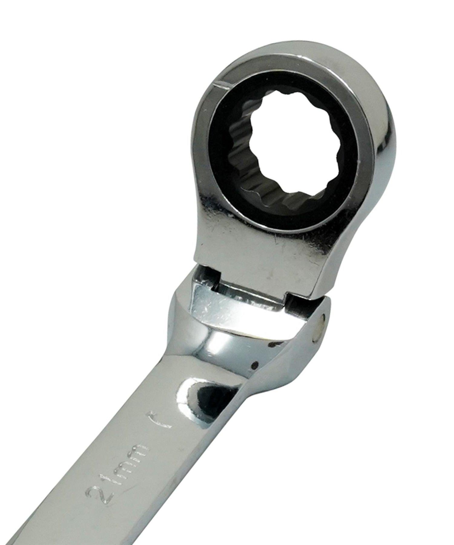 Flexible Head Ratchet Metric Spanner Open End & Ring Guaranteed 21mm By Dapetz - Dapetz
