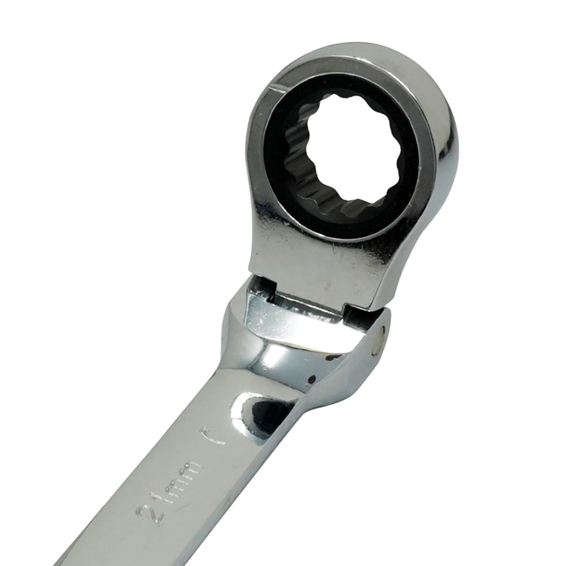 Flexible Head Ratchet Metric Spanner Open End & Ring Guaranteed 21mm By Dapetz - Dapetz