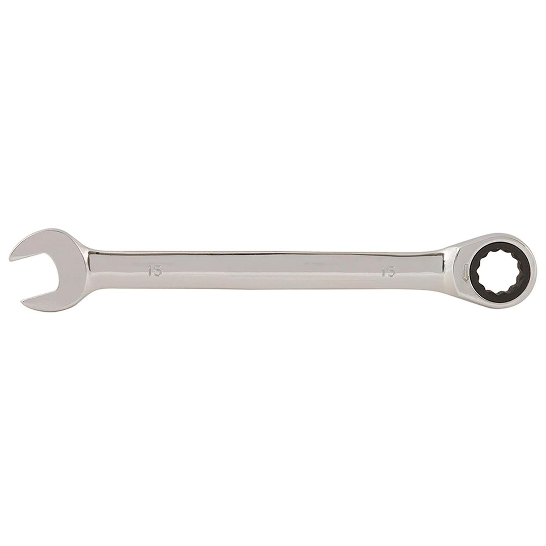 Fixed Head Ratchet Metric Spanner – Open-End Ring Combination, 15mm By Dapetz - Dapetz