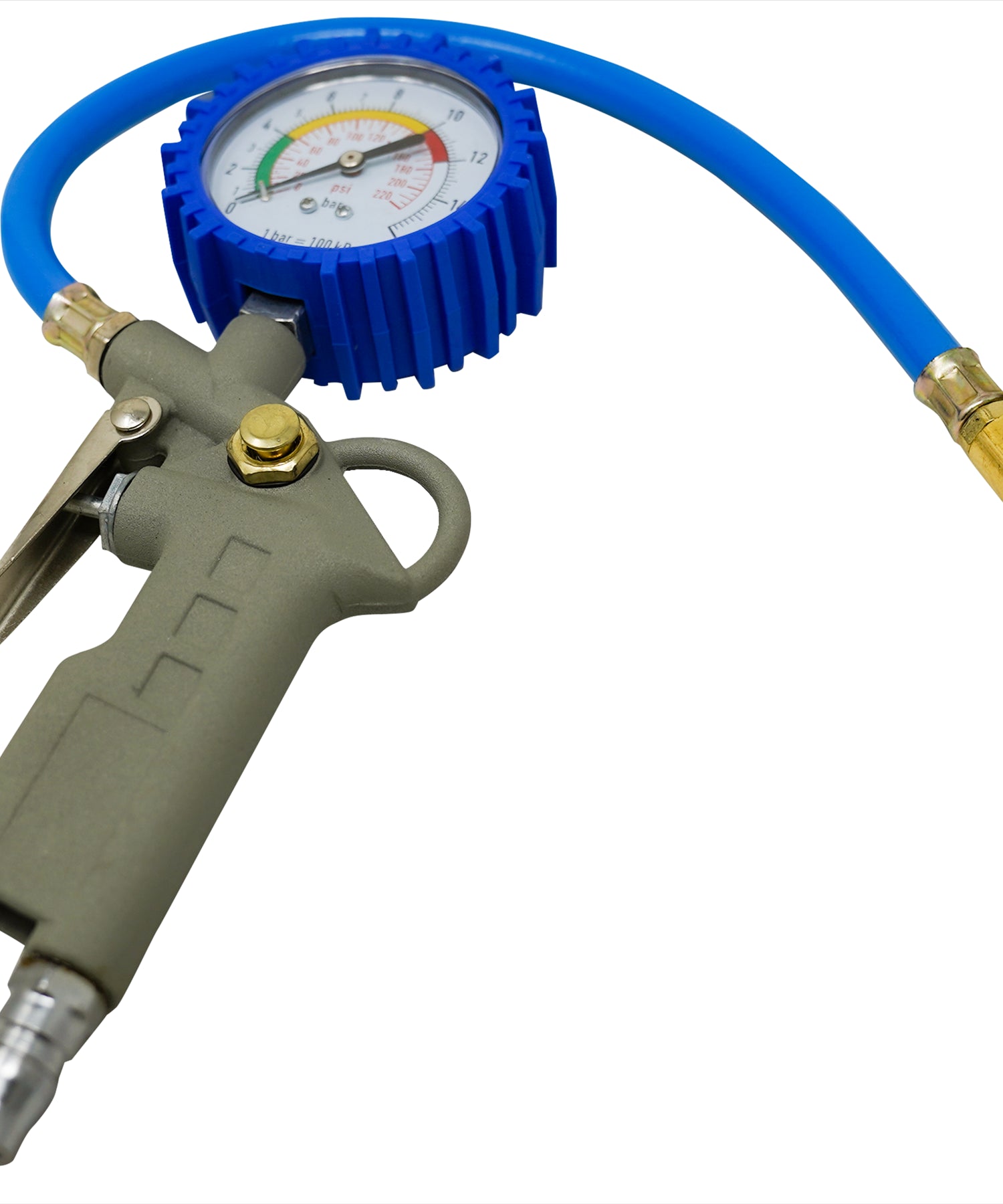 Tyre Air Inflator and Pressure Gauge Gun For Use With Air Compressor Car Van