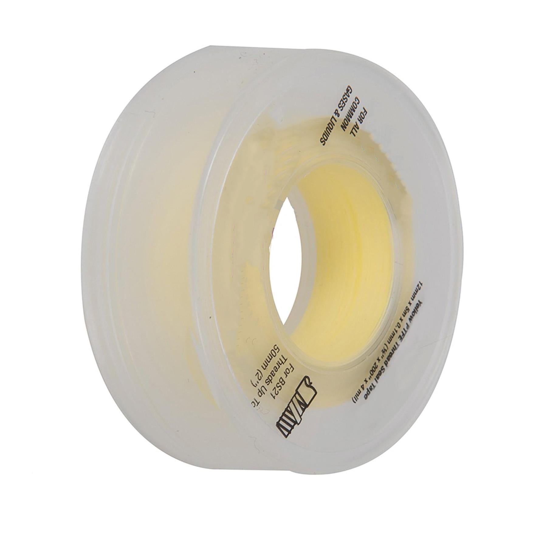 PTFE Gas Thread Seal Tape 12mm x 5m Yellow for LPG, Natural Gas Pck of 5 By Dapetz