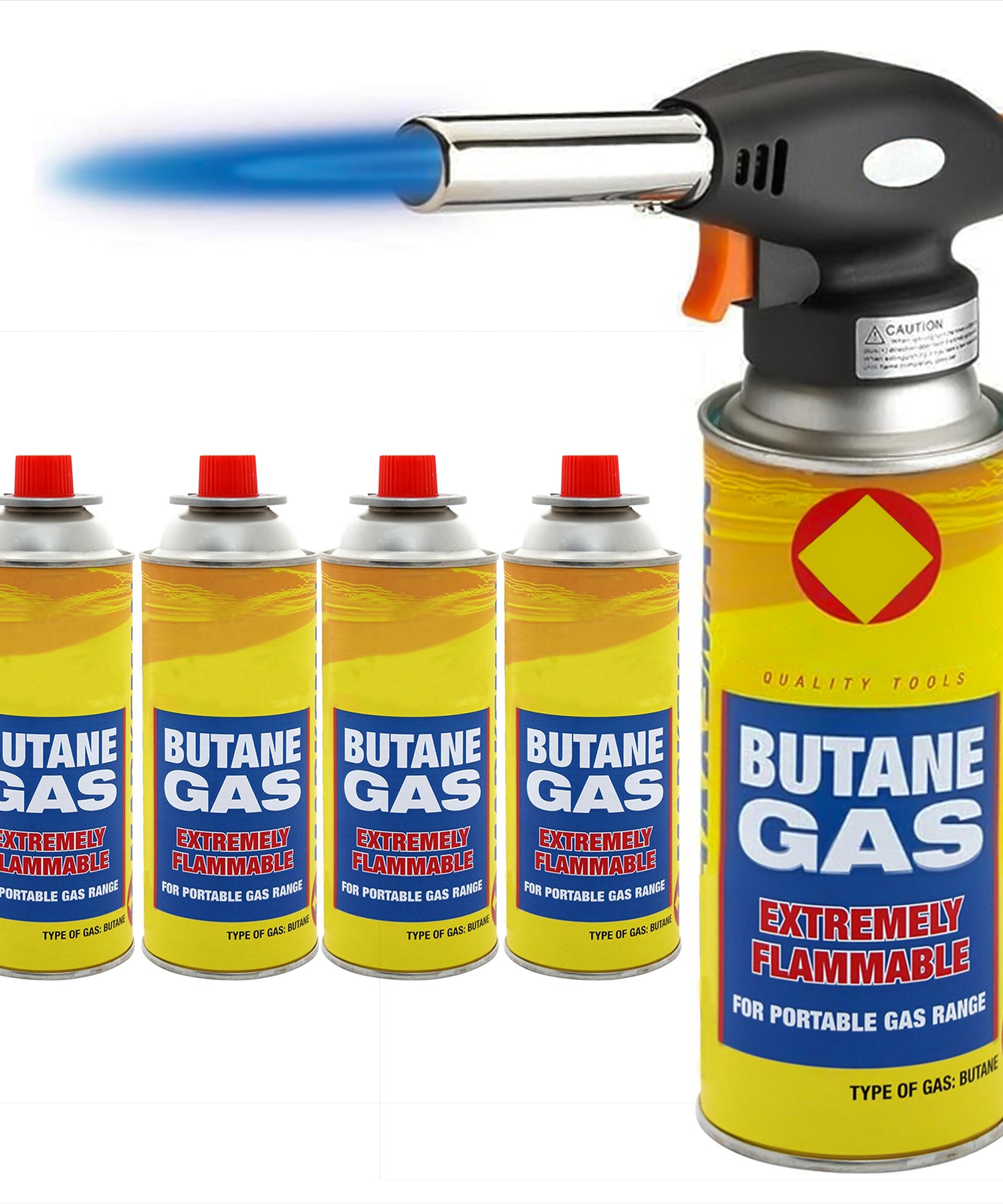 Blow Torch Butane Gas Auto Chef Creme Brulee Cooking Soldering Camping 4 Gas Can