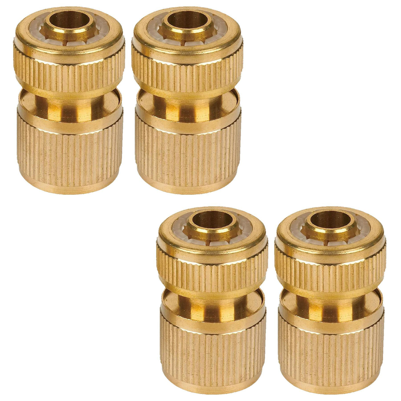 Brass Tap Connector 4pcs 1/2" Female Quick Connector Water Fit Hose Pipe Tap