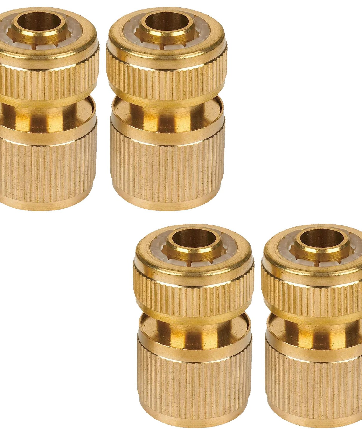 Brass Tap Connector 4pcs 1/2" Female Quick Connector Water Fit Hose Pipe Tap