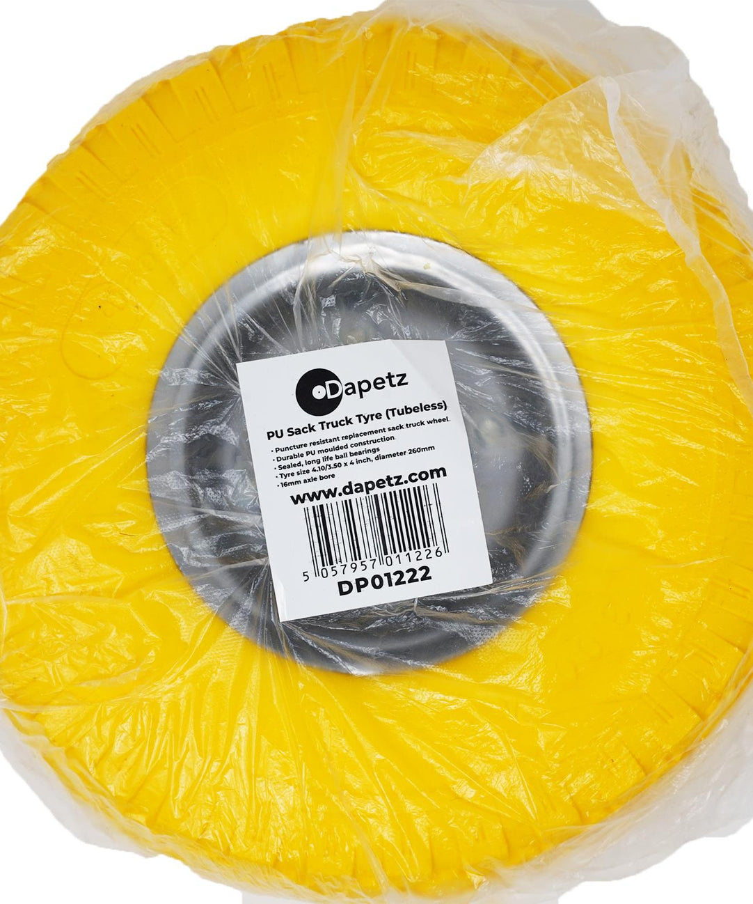 10" Yellow Puncture Burst Proof Sack Truck Trolley Wheel & Axle by Dapetz