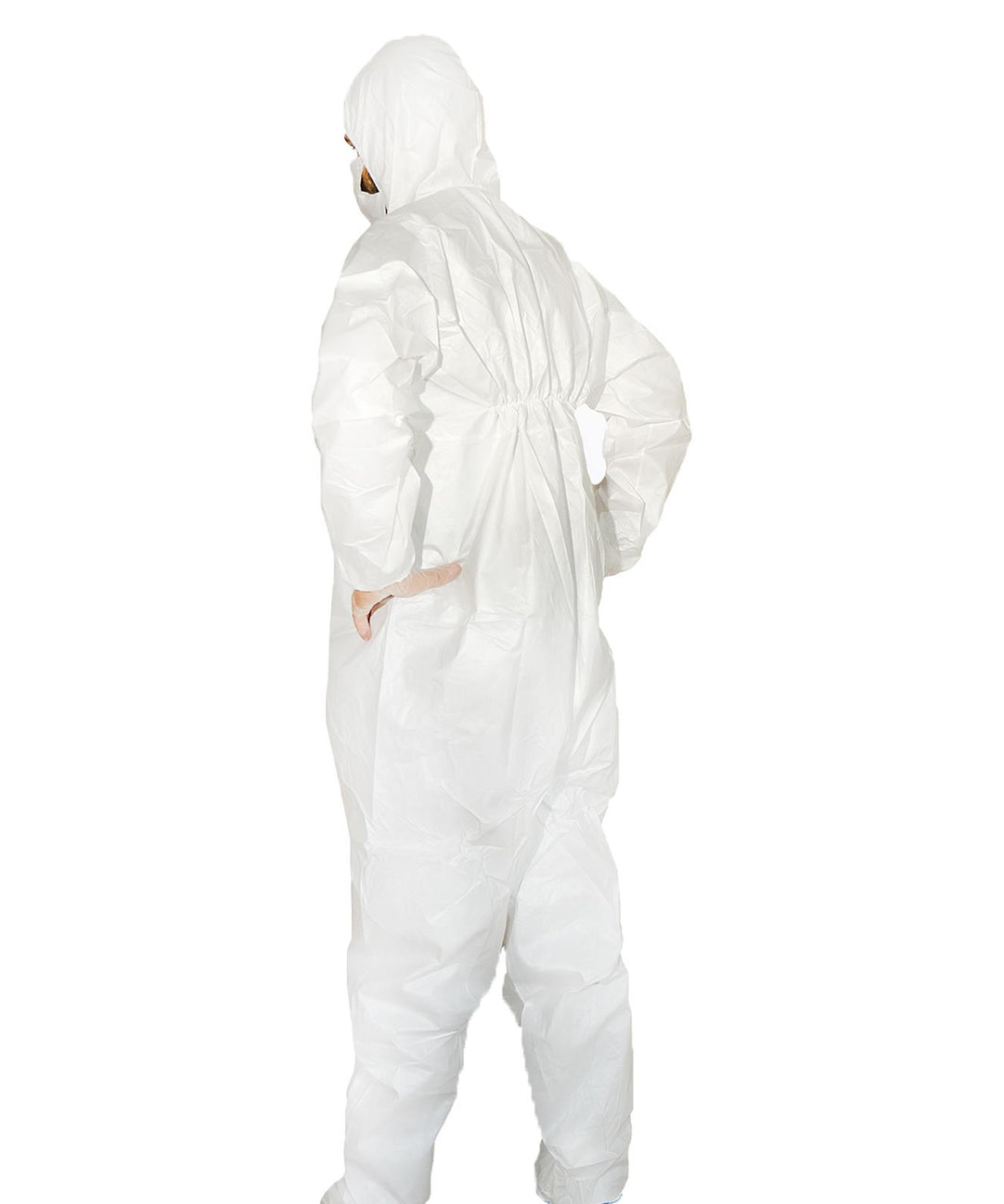 Disposable Breatheable Coveralls Boile Hood Protective Suit With Zip Large