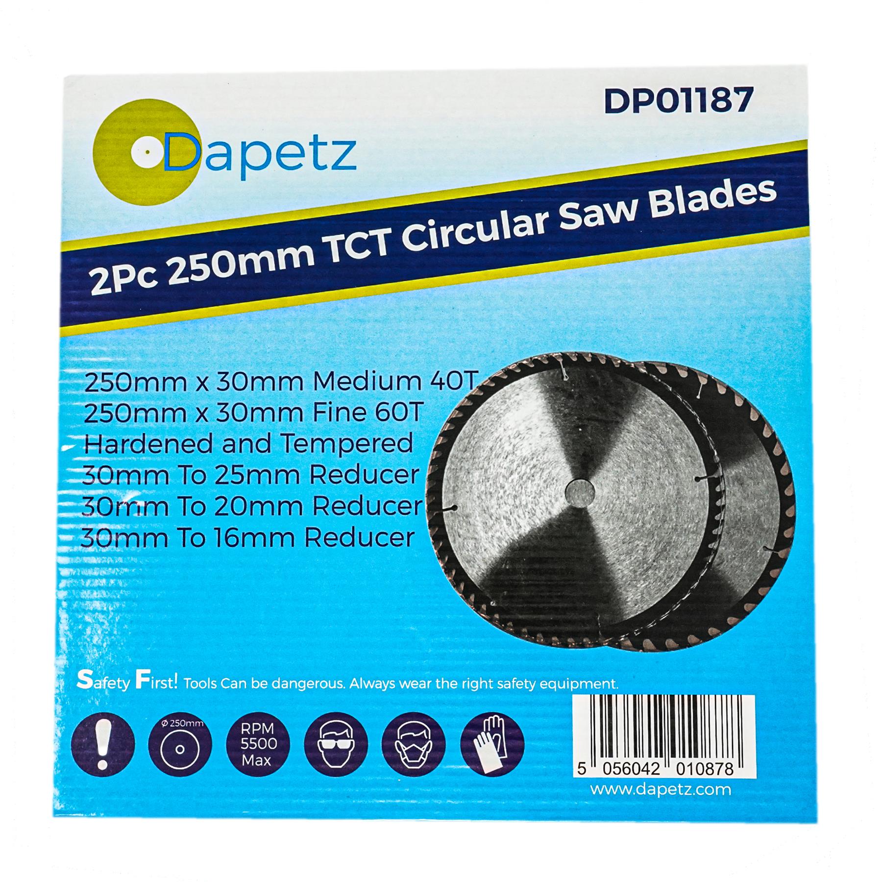 Circular Saw Blades 250mm 40 Teeth & 60 Medium/Fine Finish TCT Saw Disc Blades